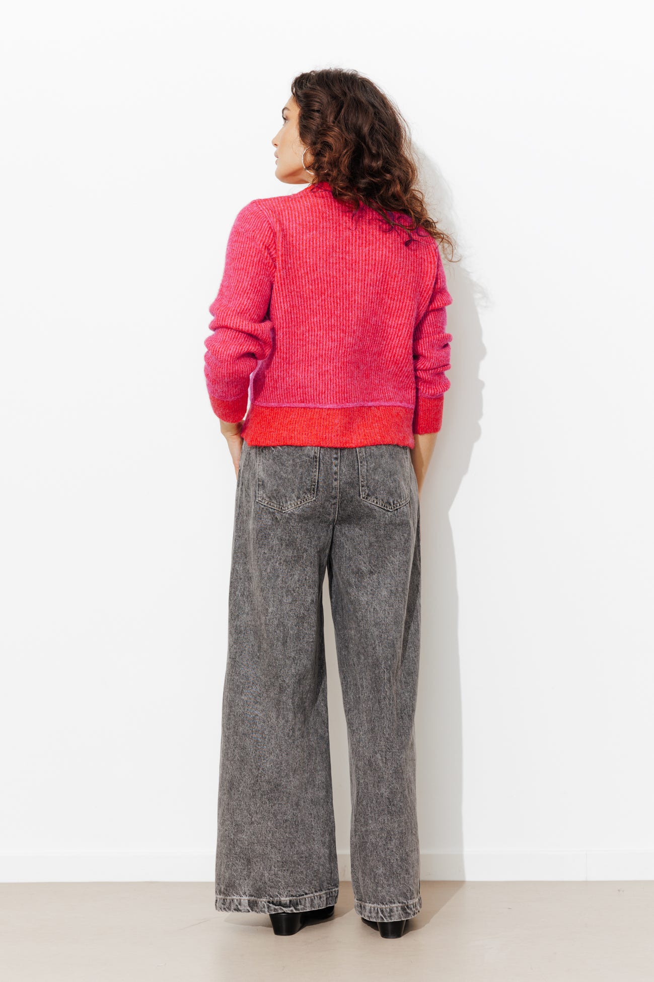 Cardigan aus Rippmasche