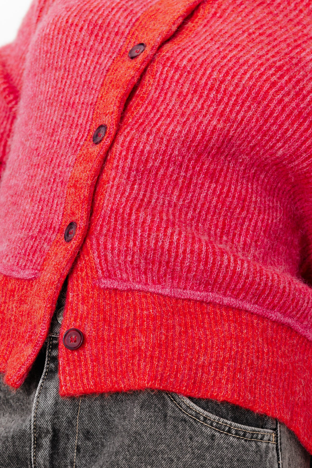 Cardigan aus Rippmasche