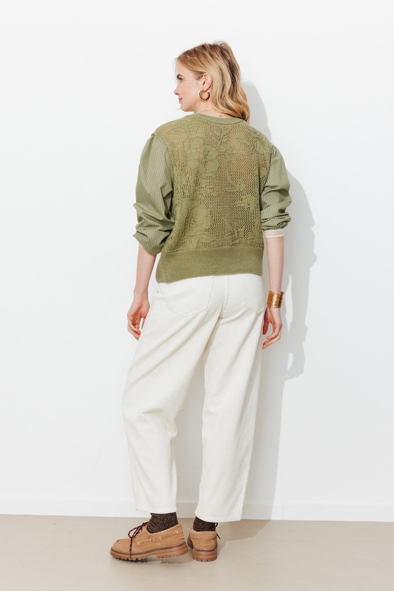 Pull à effet superposé Femme