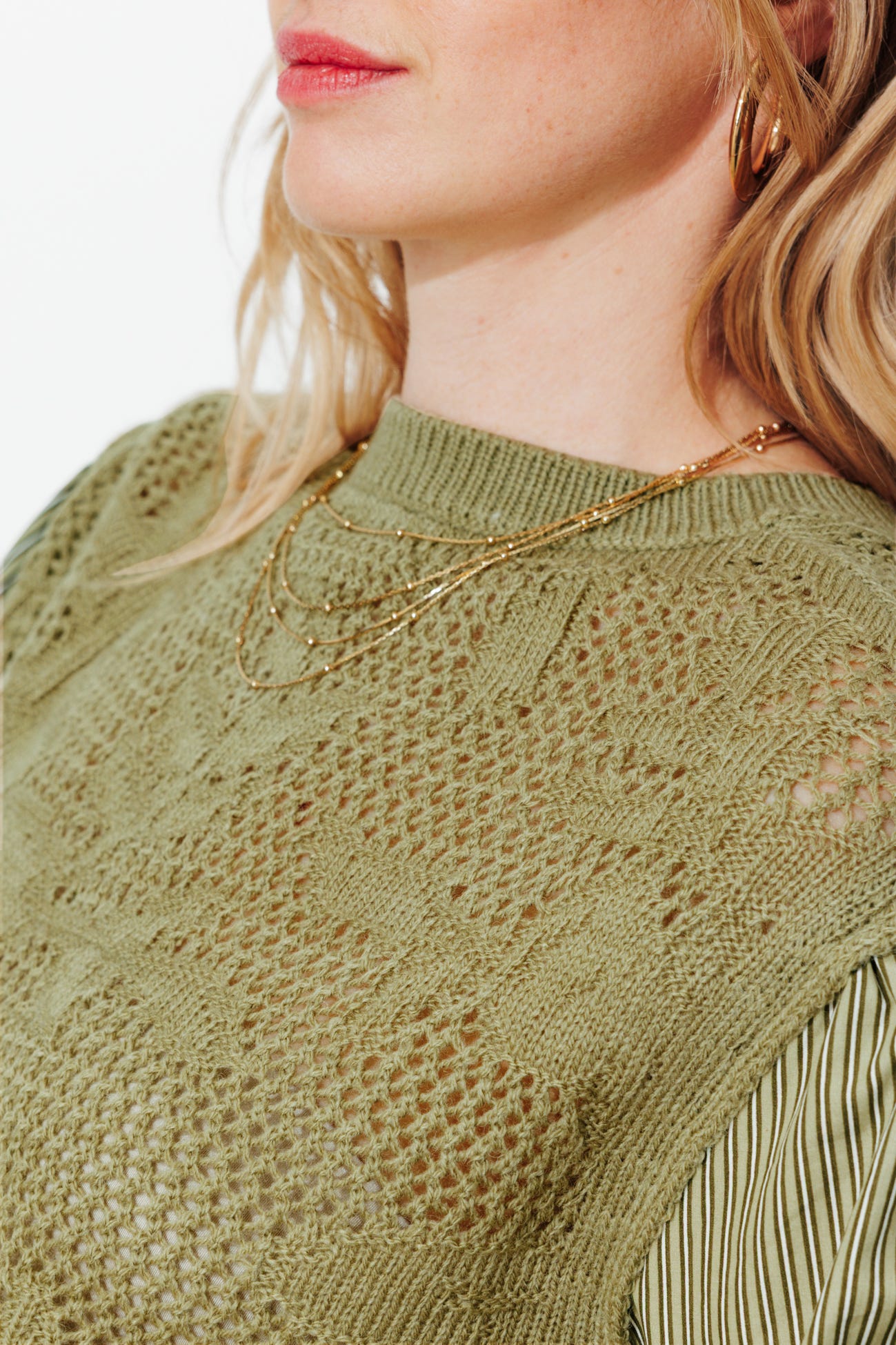 Pull à effet superposé Femme