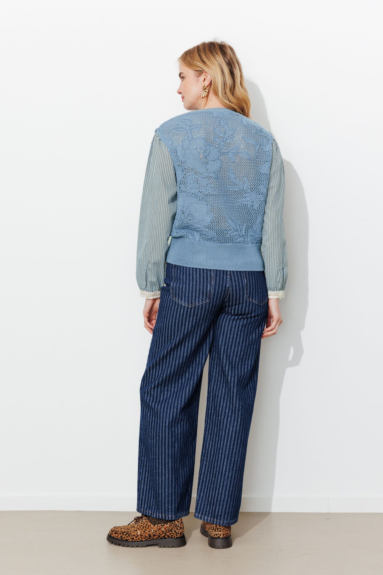 Pull à effet superposé Femme