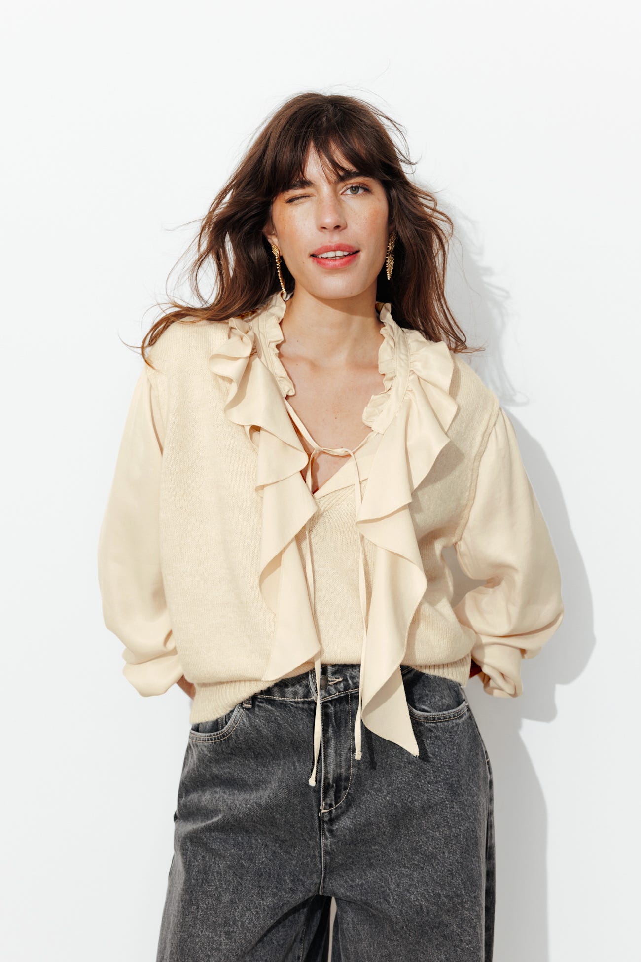 Pull effet 2 en 1 Femme