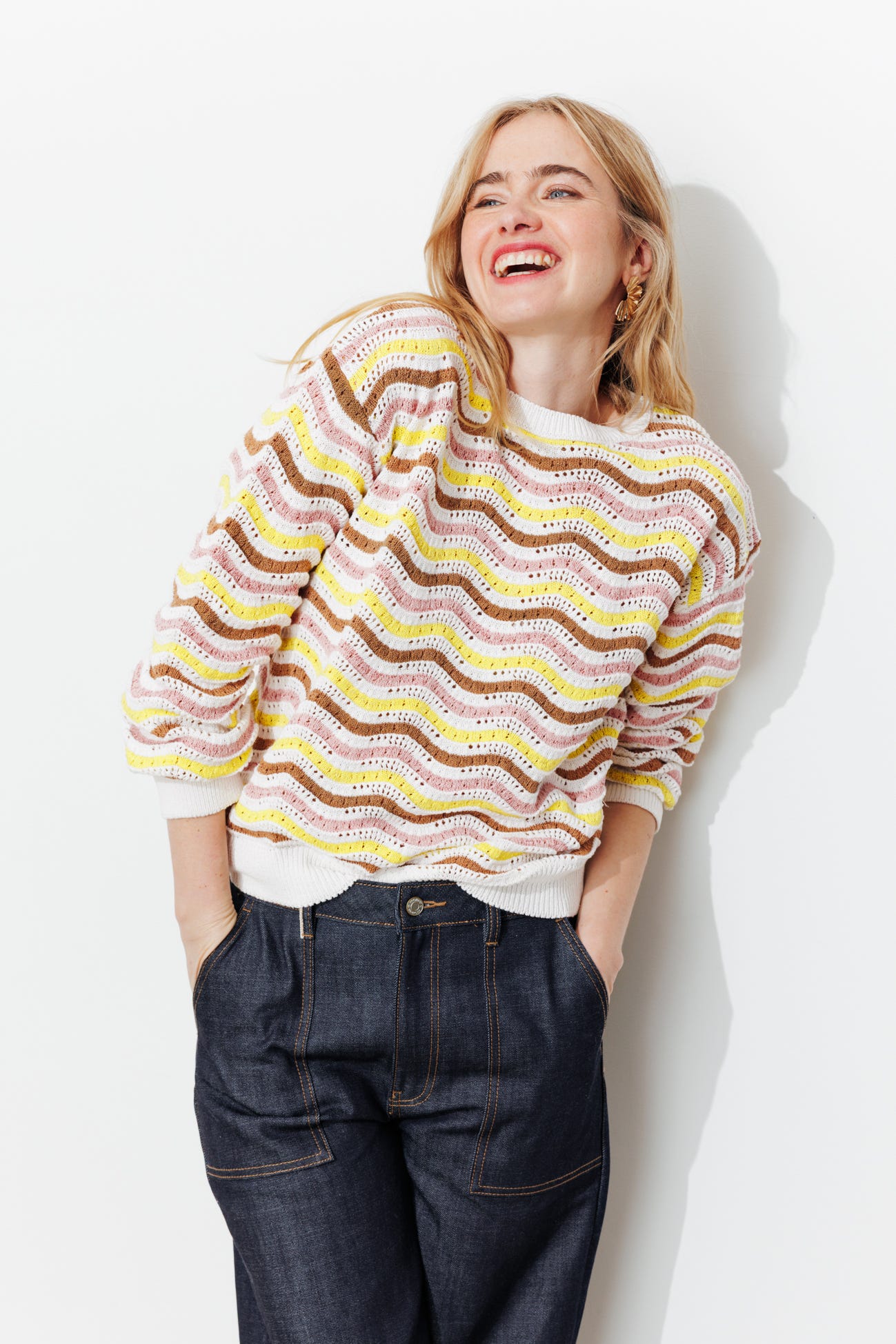 Pull rayé irisé Femme