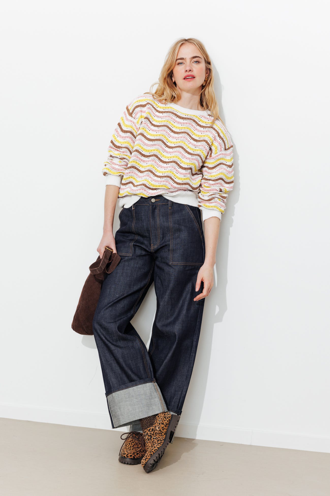 Pull rayé irisé Femme