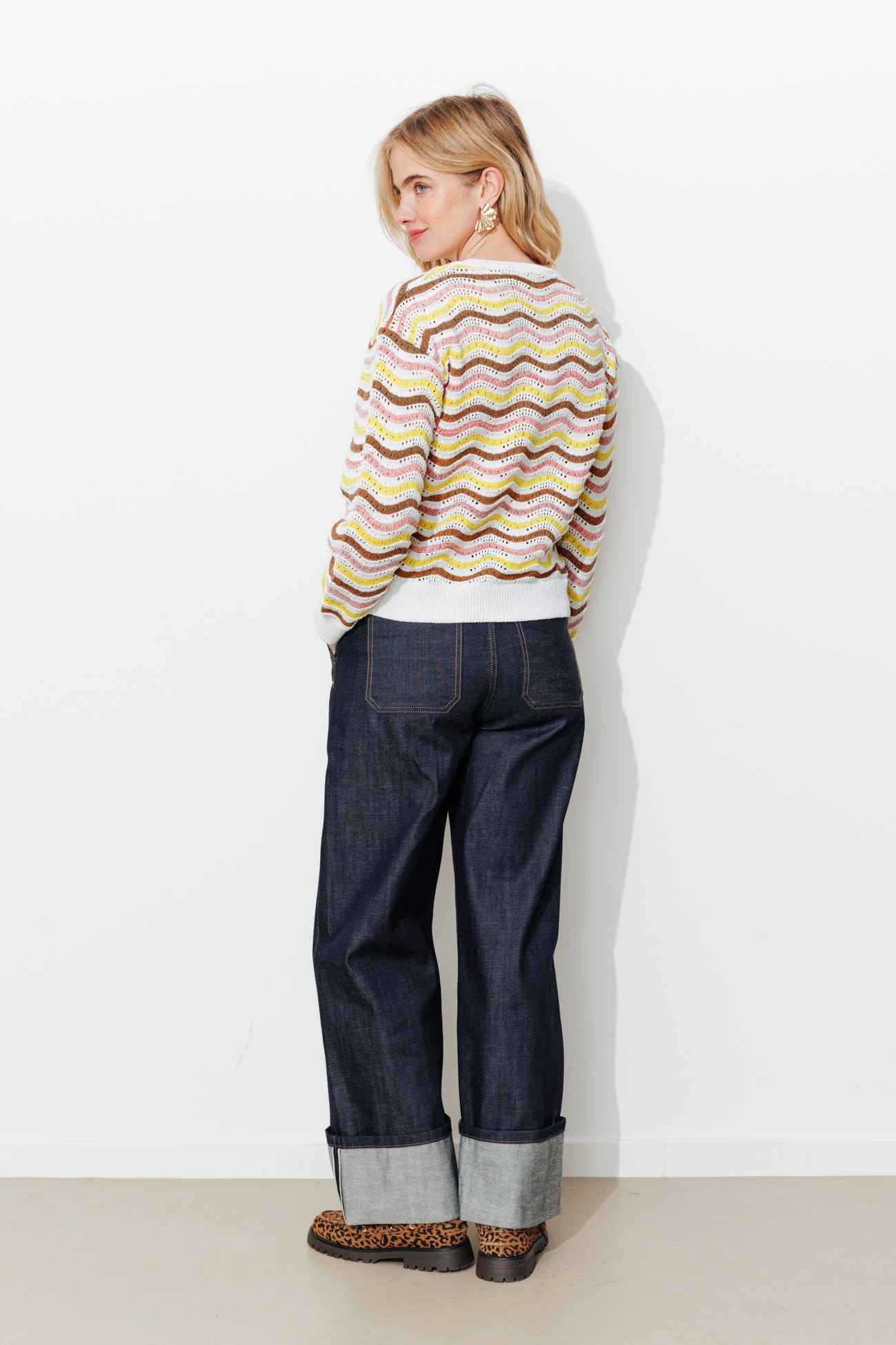 Pull rayé irisé Femme