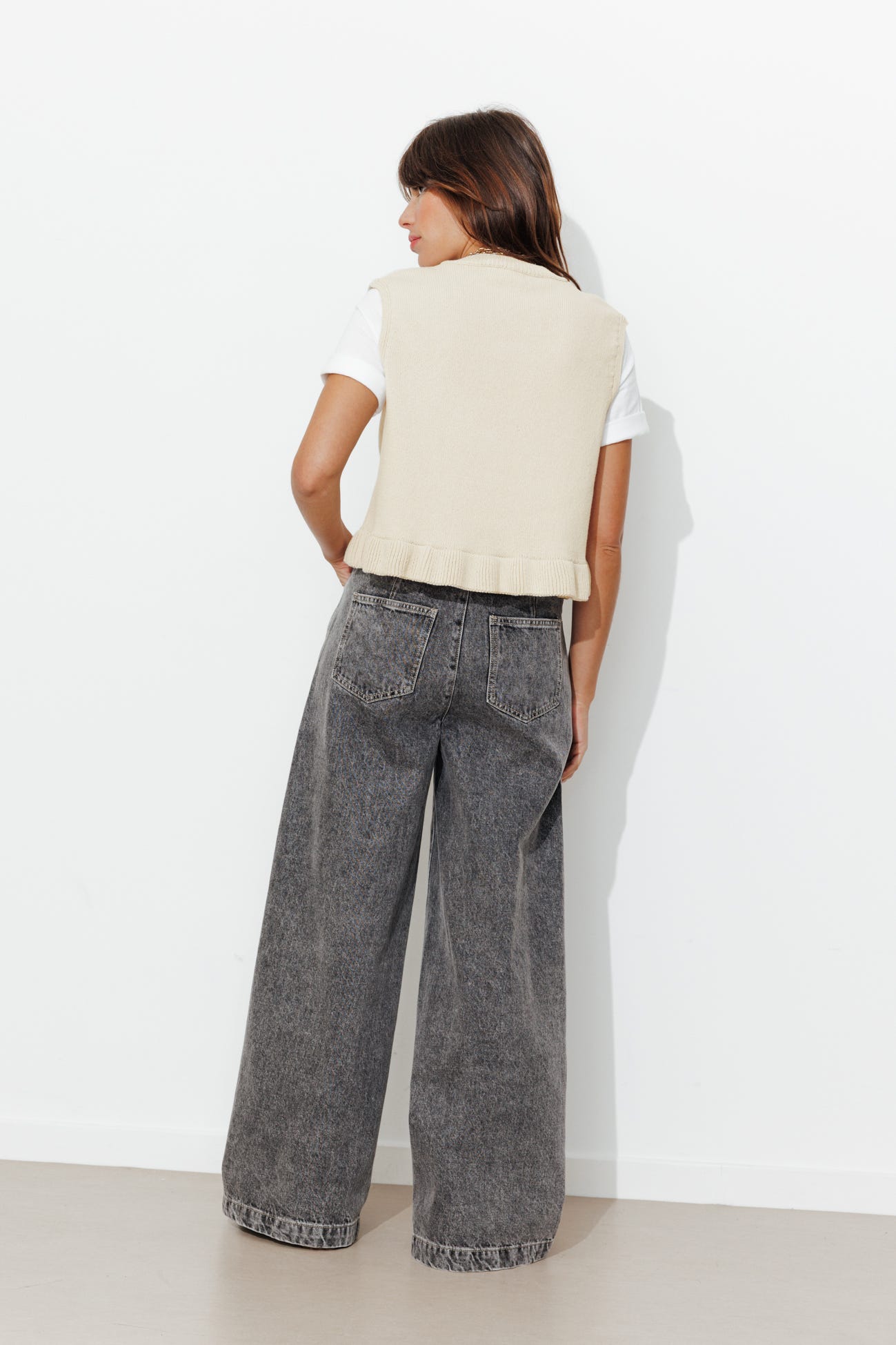 Pull à effet superposé Femme