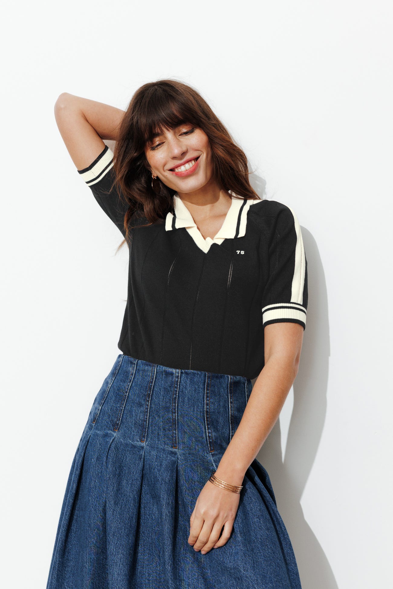 Pull col polo Femme