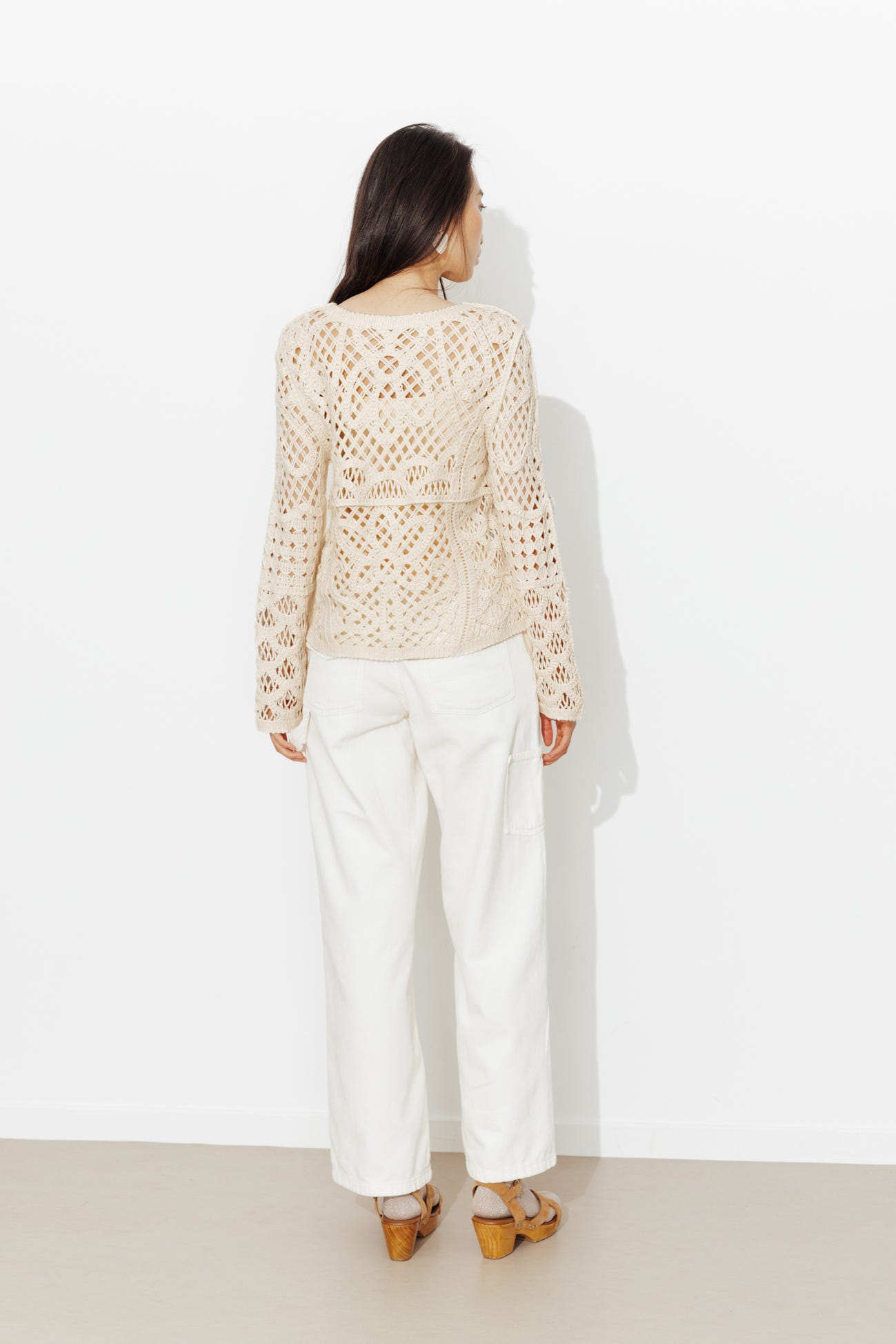 Pull court en crochet Femme