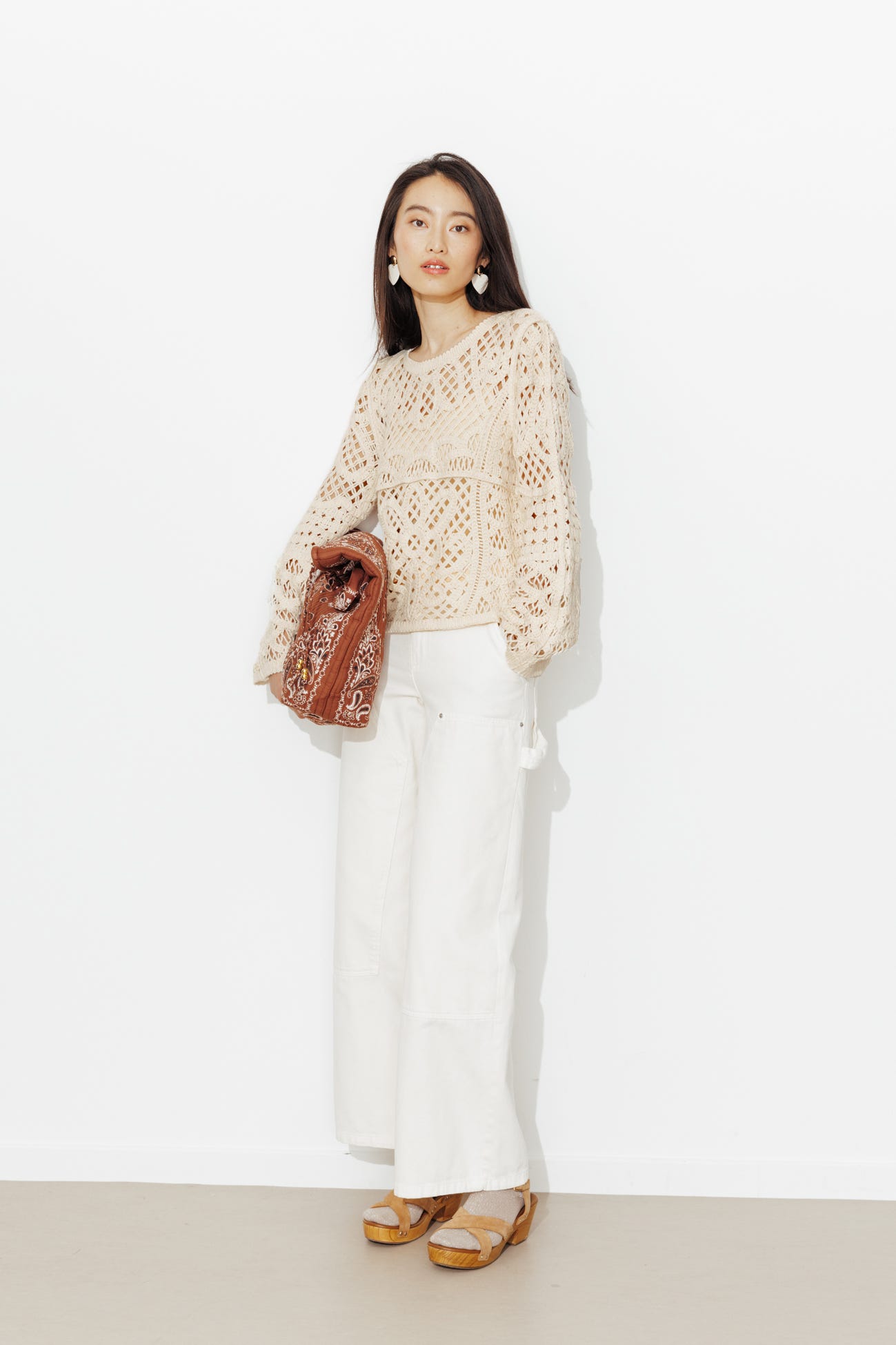 Pull court en crochet Femme