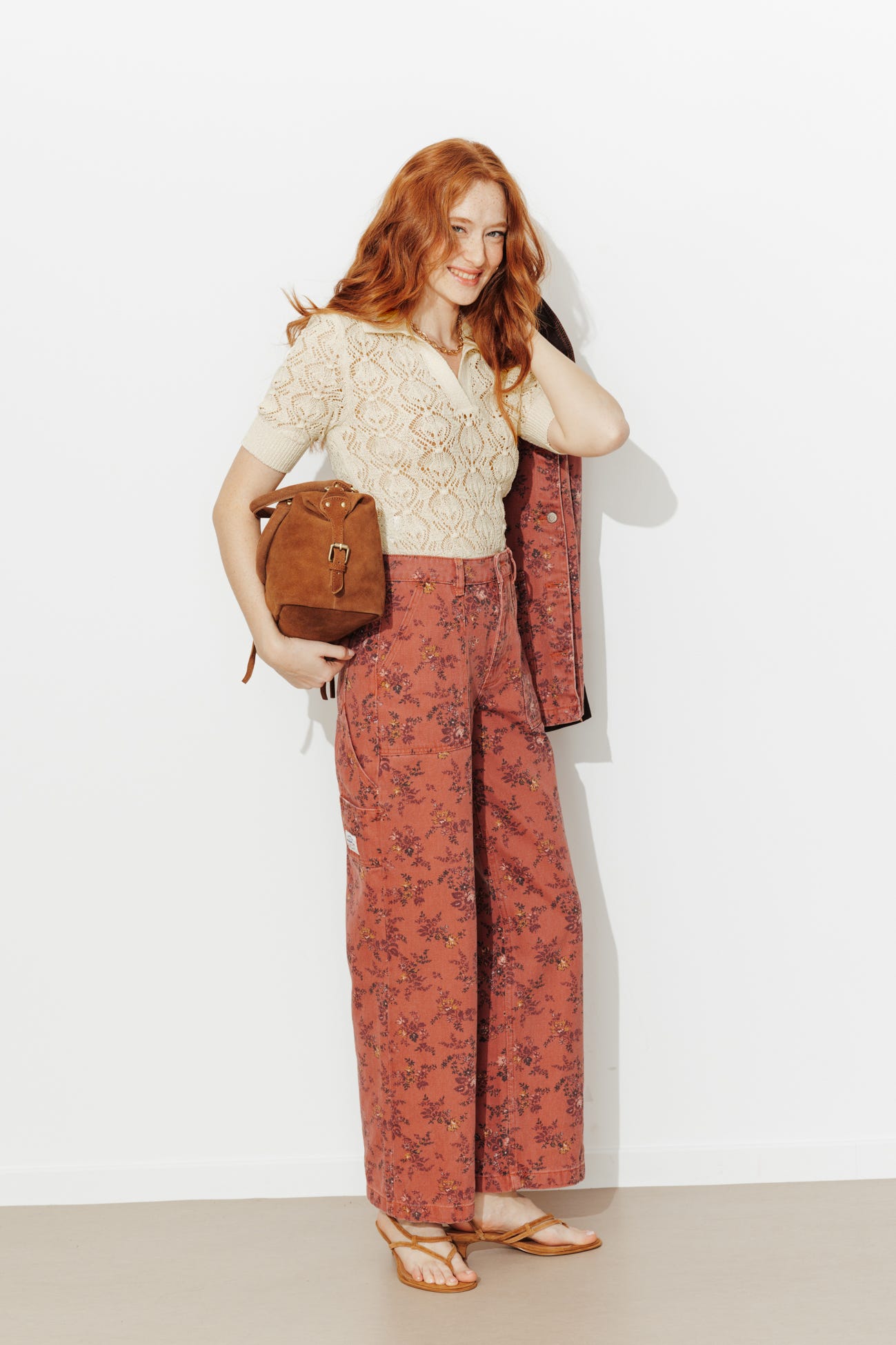 Pull ajouré col polo Femme