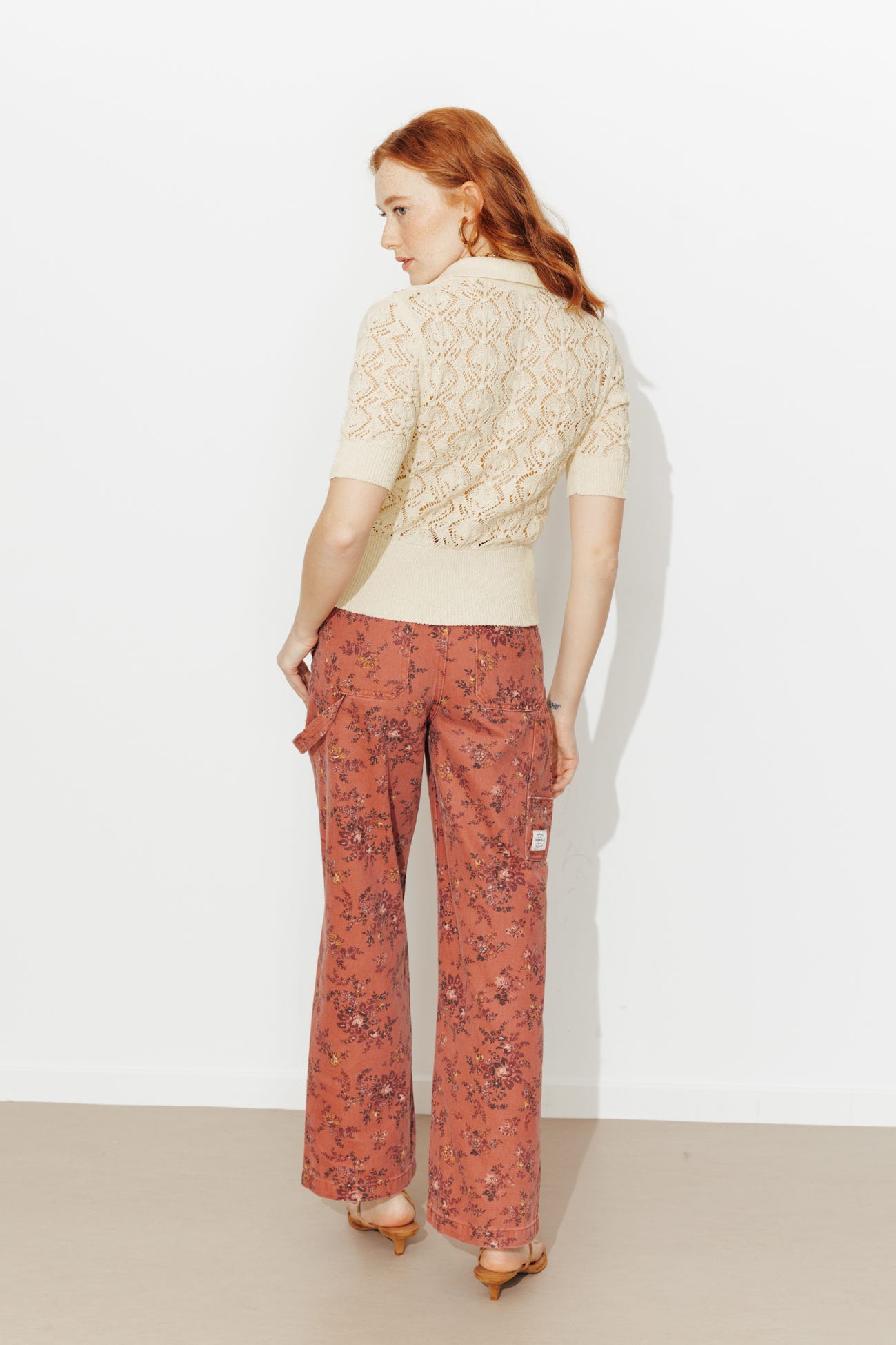 Pull ajouré col polo Femme