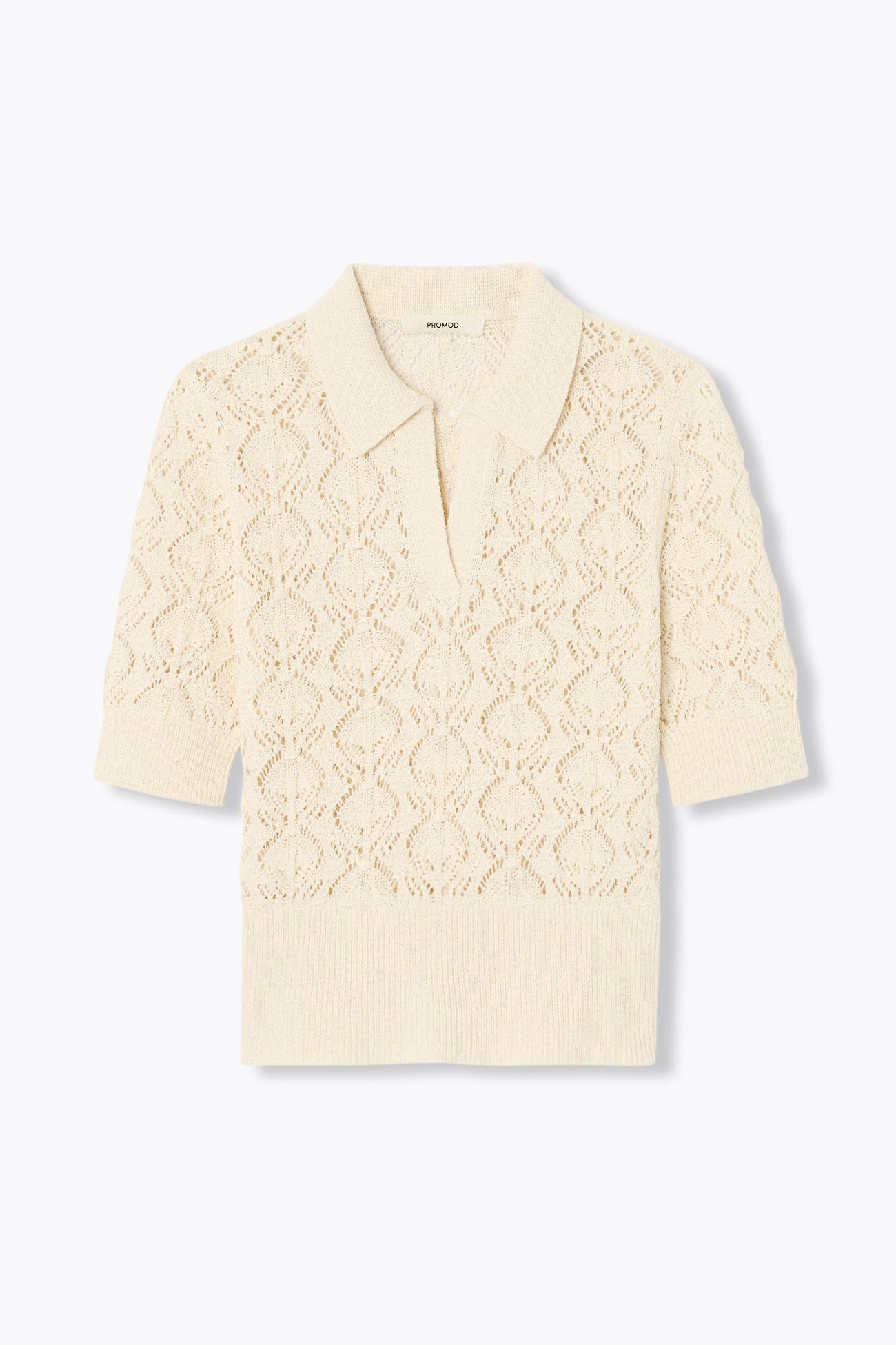 Pull ajouré col polo Femme