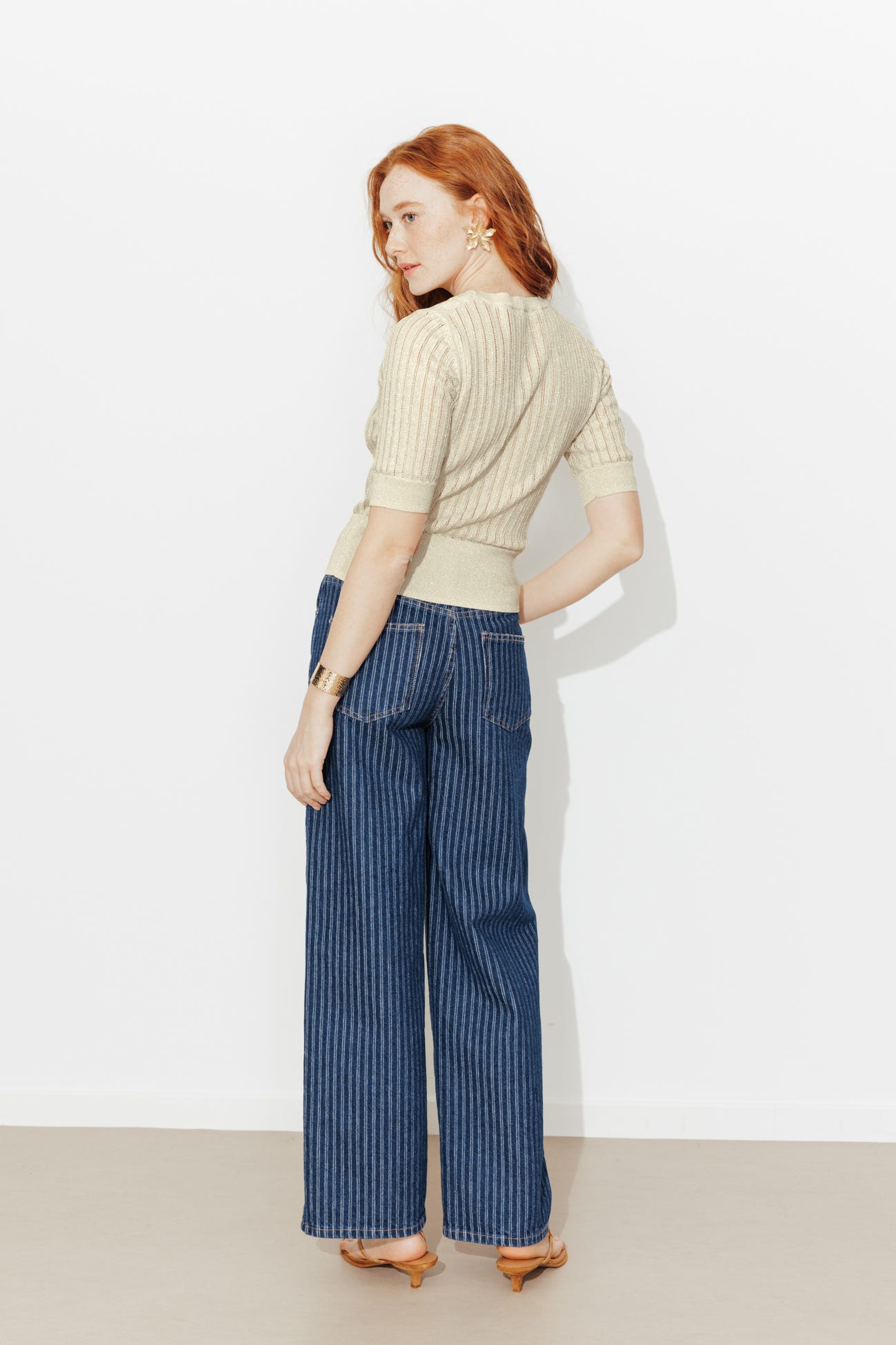 Pull court à paillettes Femme