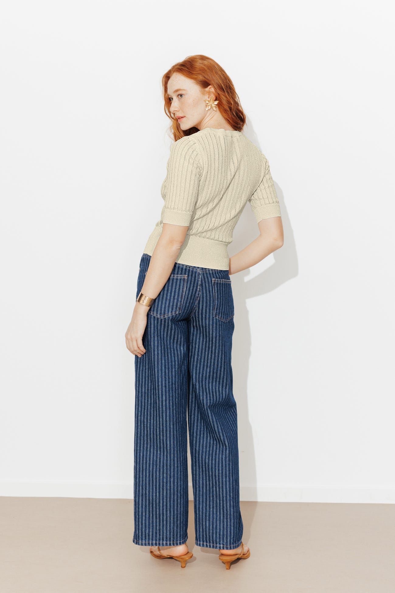 Pull court à paillettes Femme