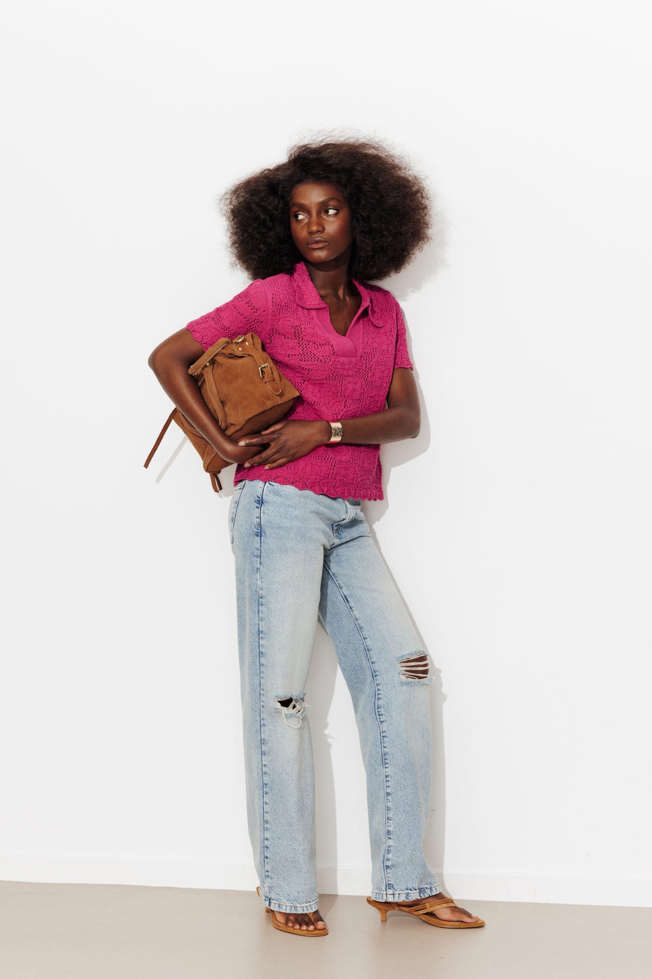 Pull en maille ajourée Femme