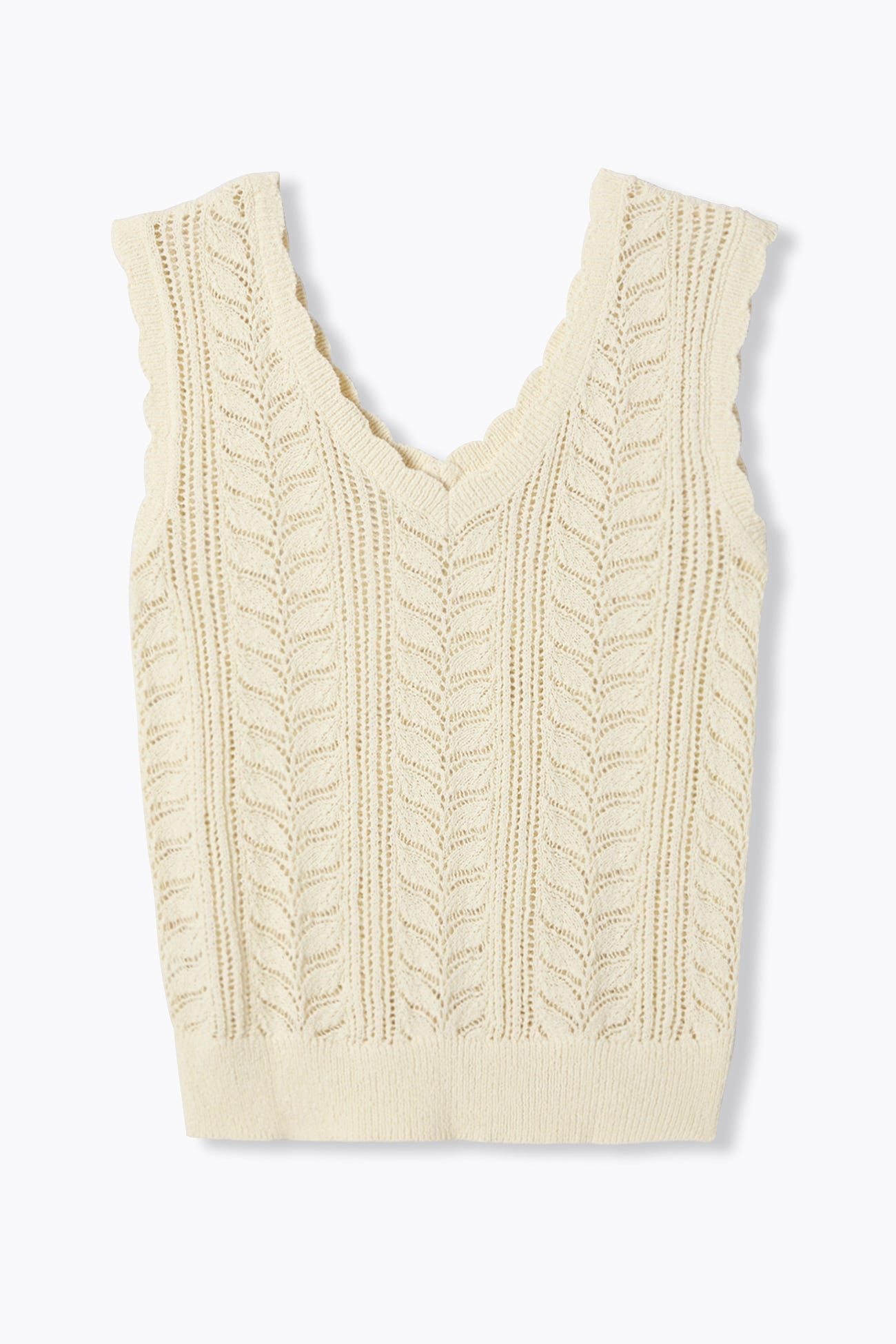 Openwork sleeveless top