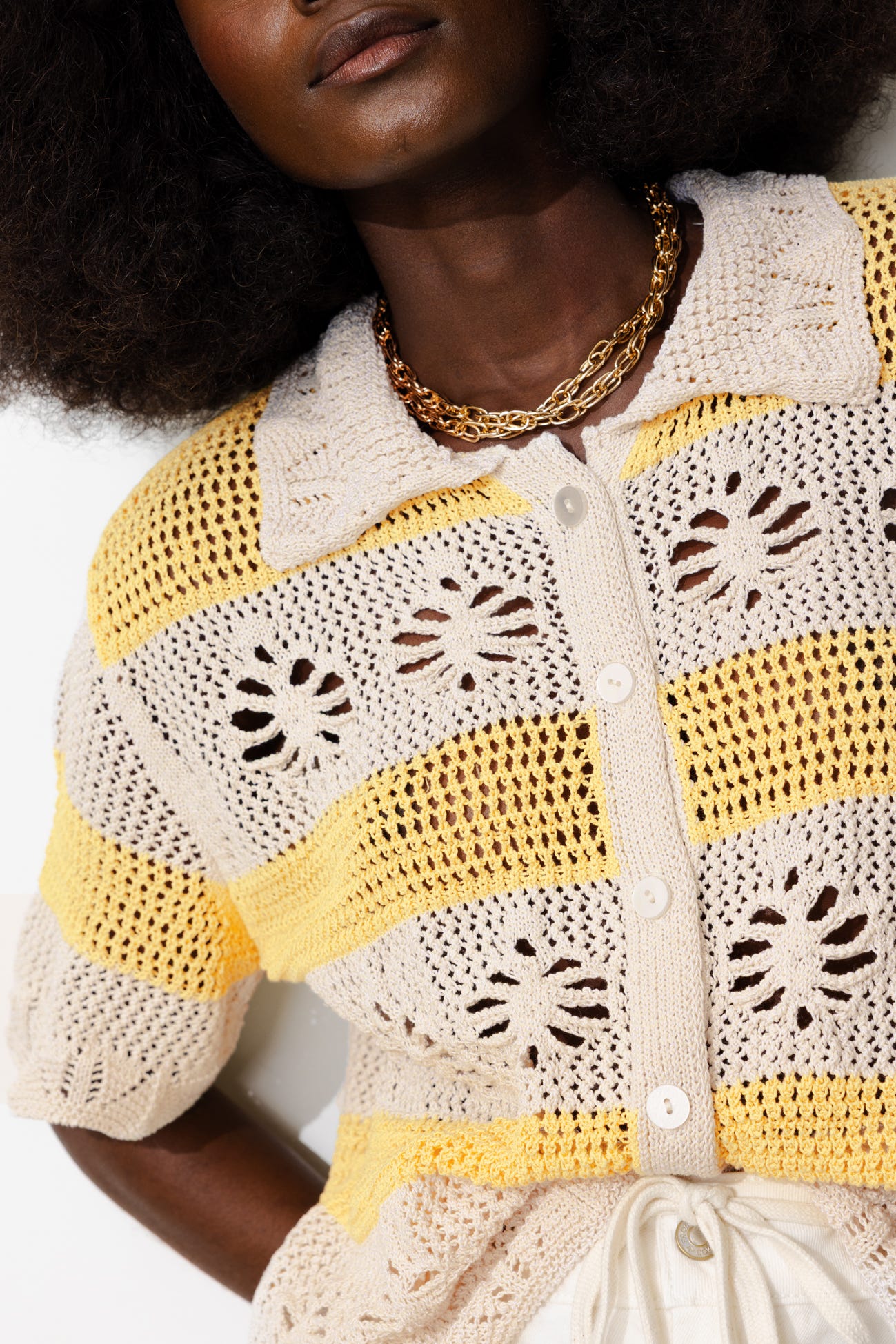 Cardigan rayé irisé Femme