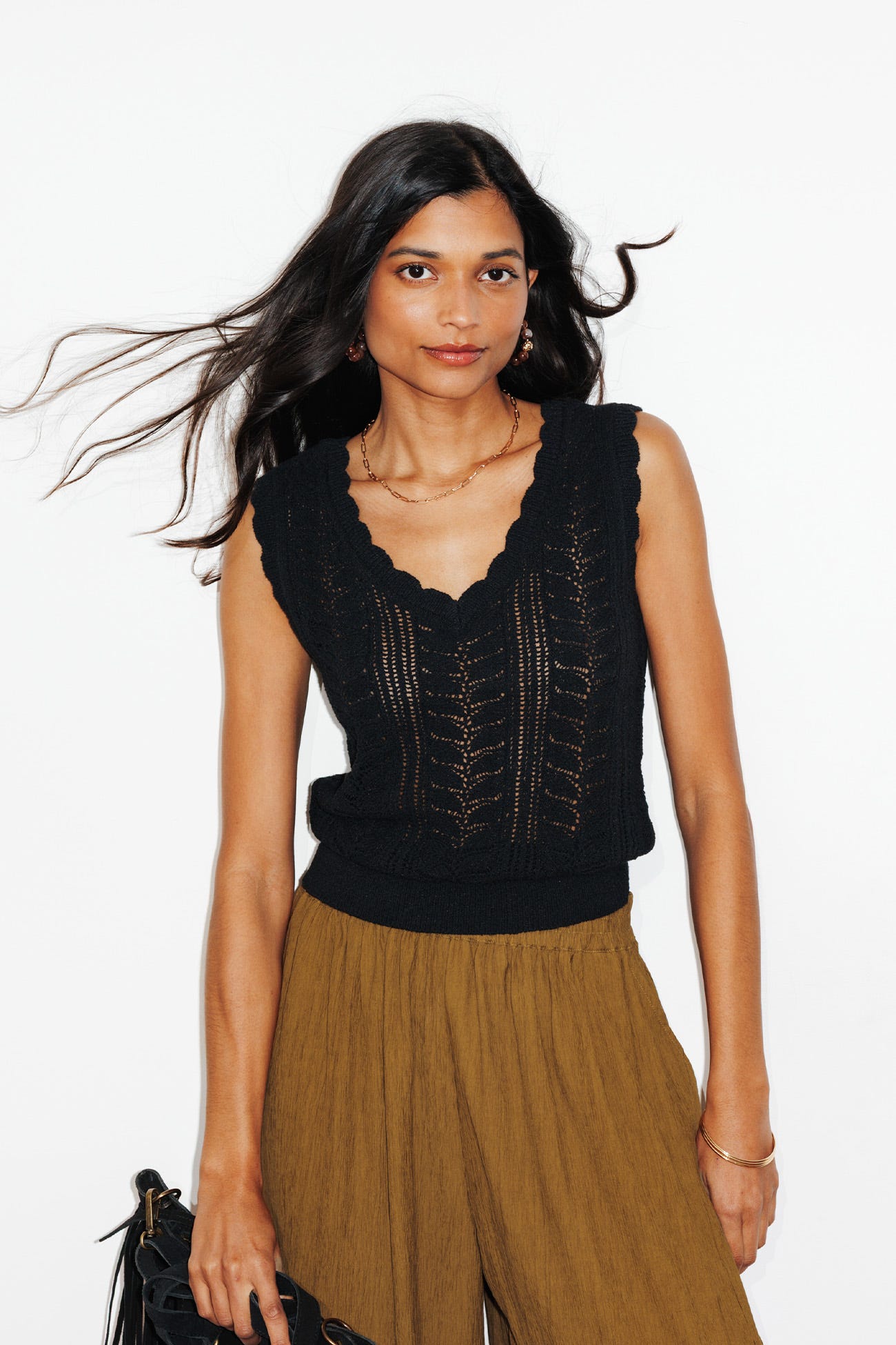 Pull-débardeur ajouré Femme