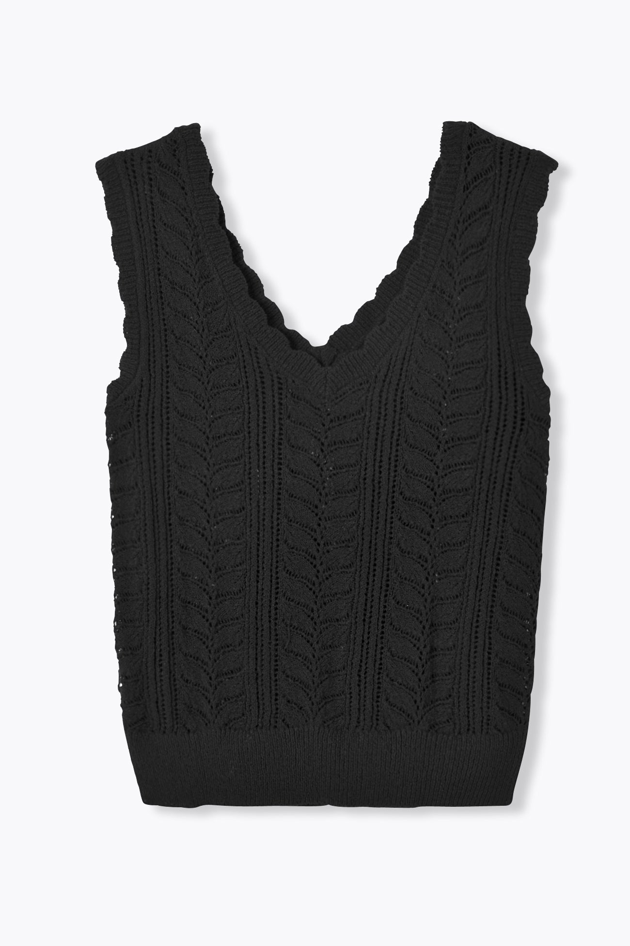 Openwork sleeveless top - Black