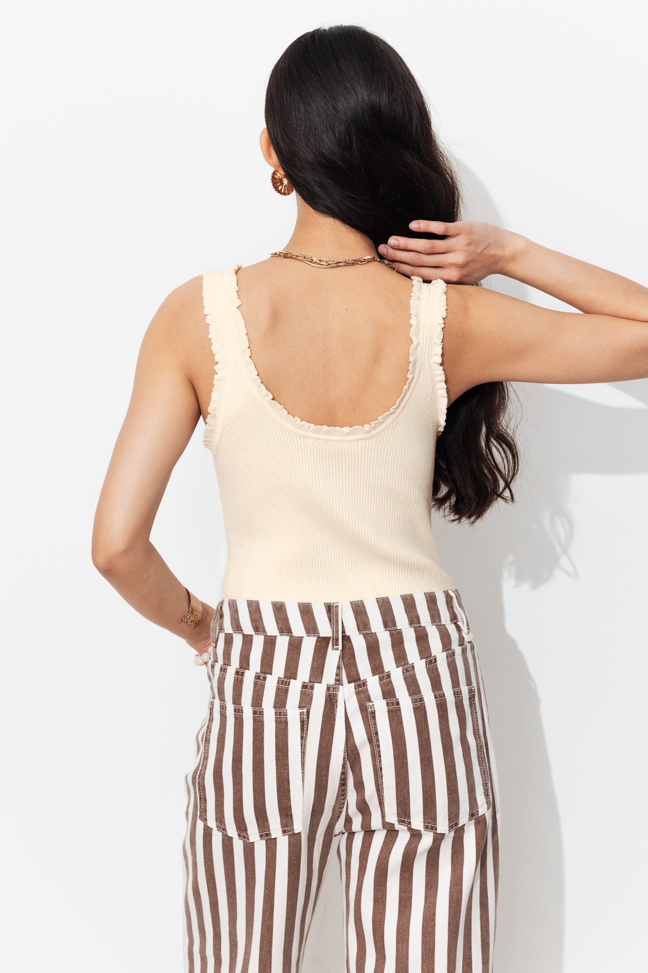 Frilly sleeveless top