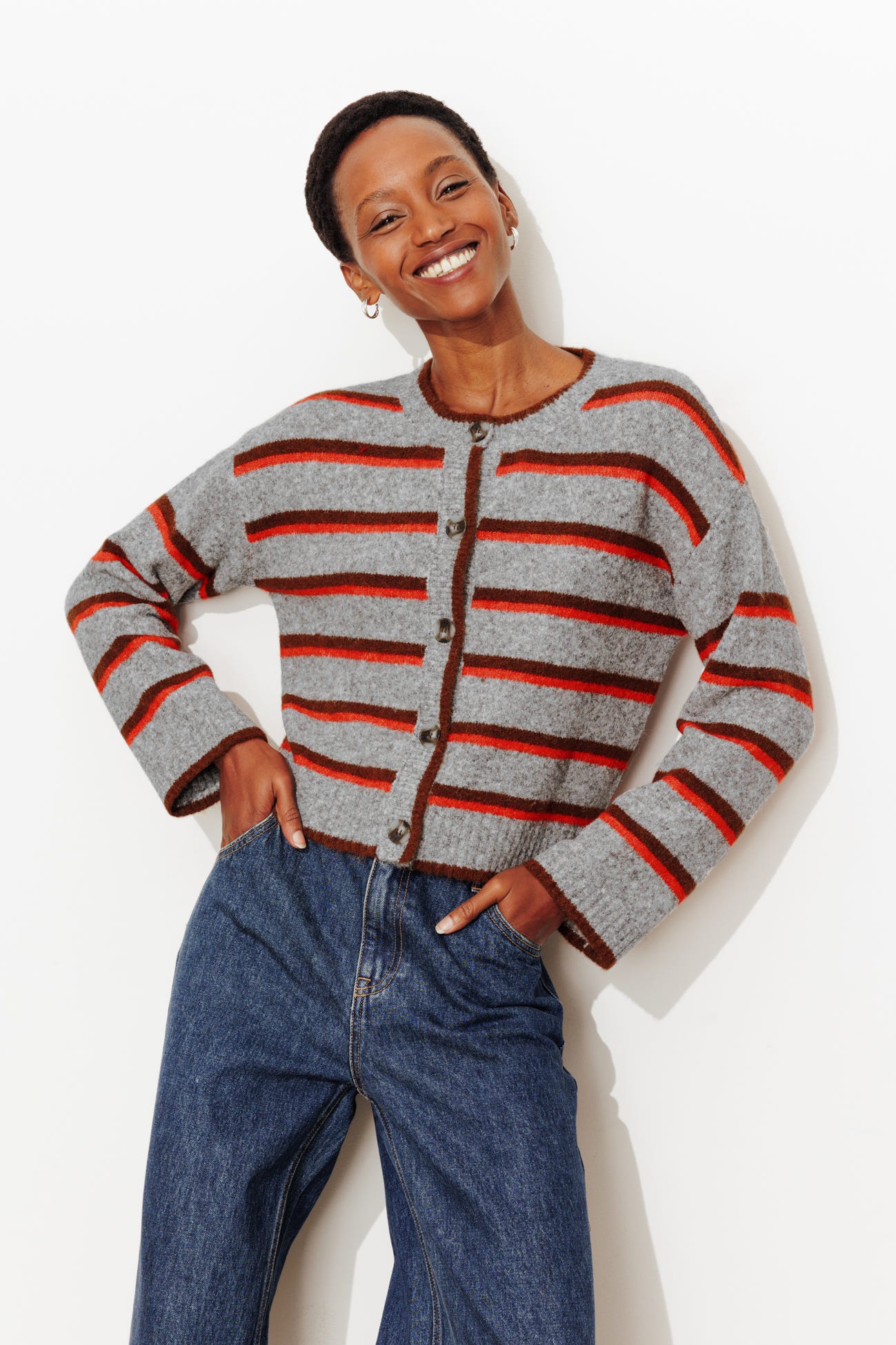 Cardigan à rayures colorées