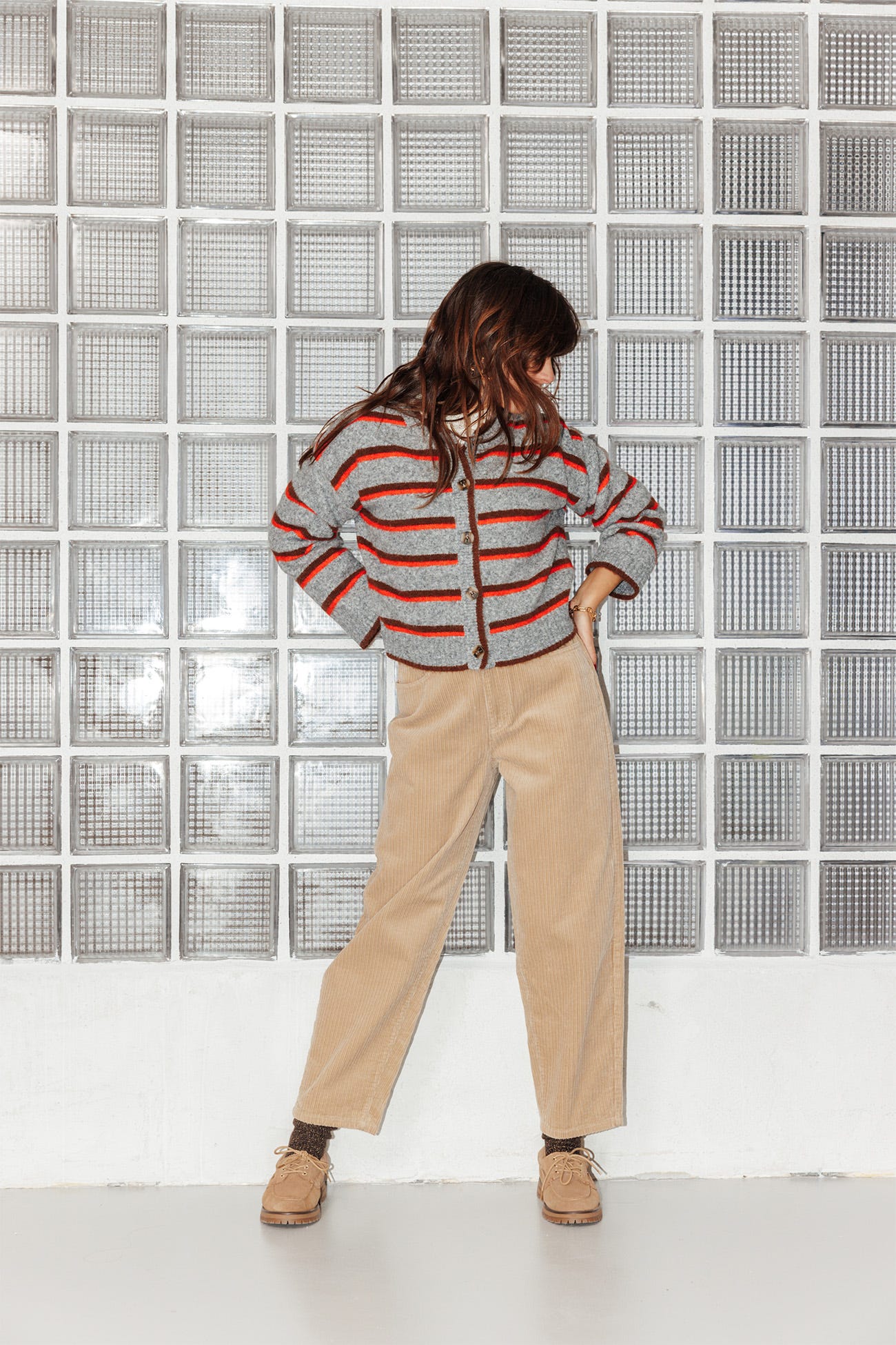 Cardigan à rayures colorées