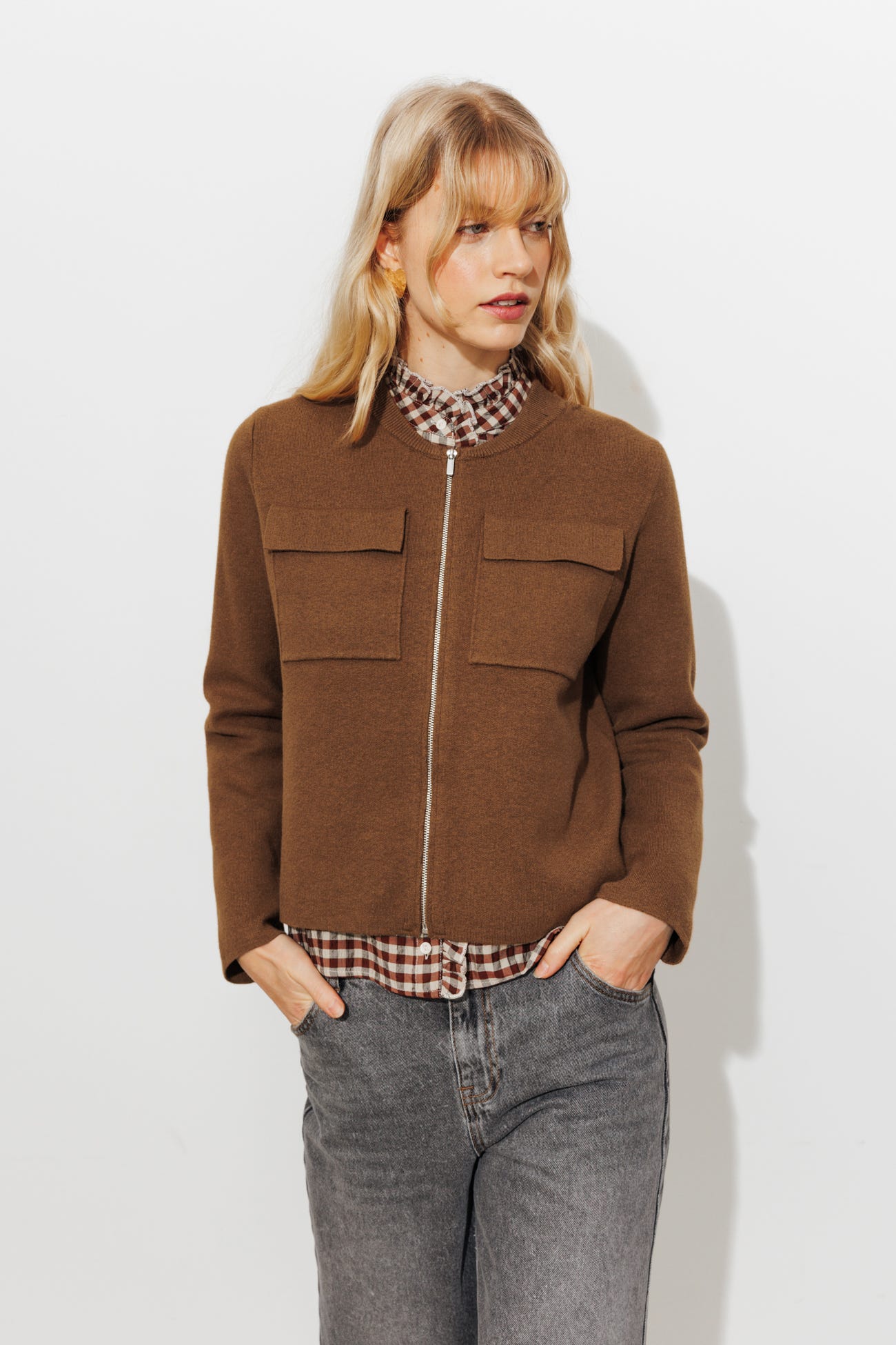 Cardigan zippé Femme