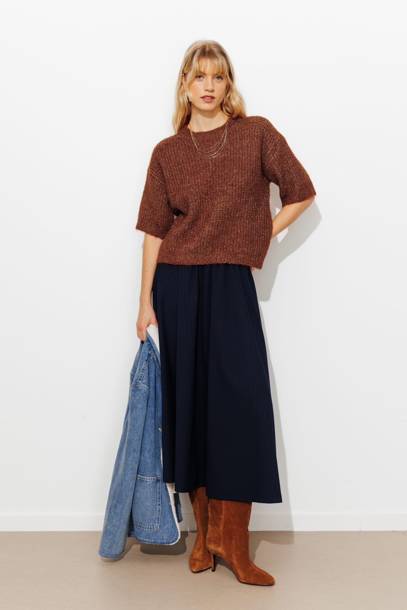 Maglia a coste maniche corte