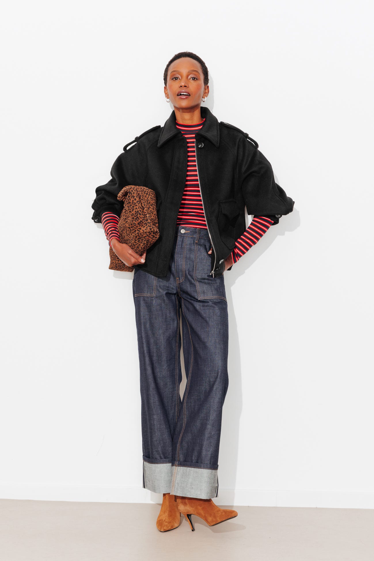 Kurzmantel mit Wollanteil