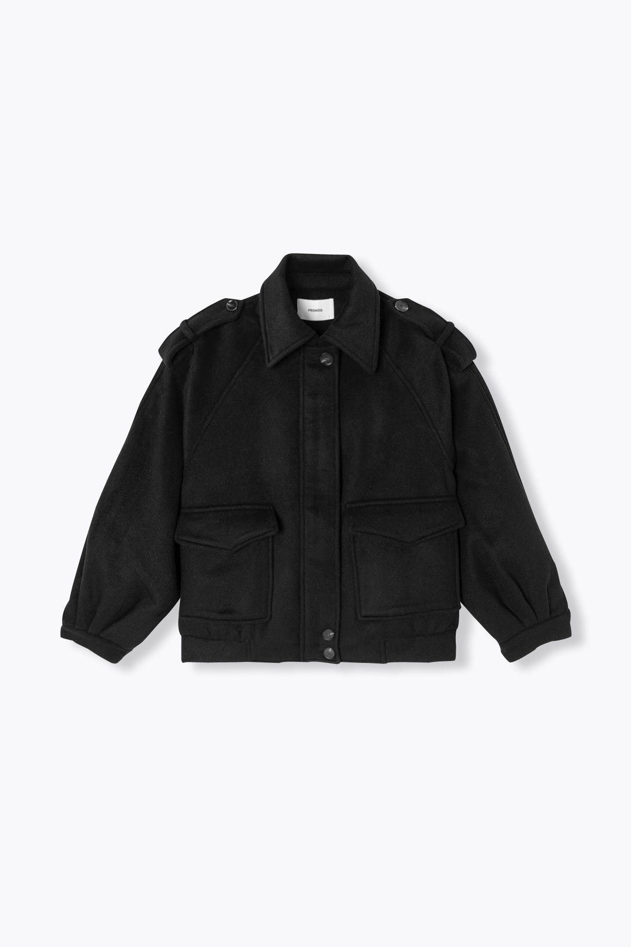 Manteau court laine mélangée