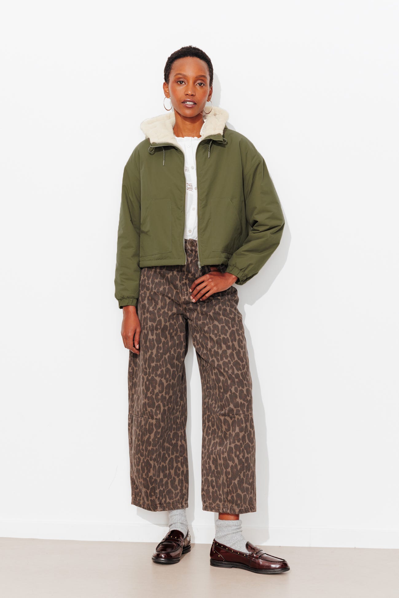 Blouson chaud à capuche Femme