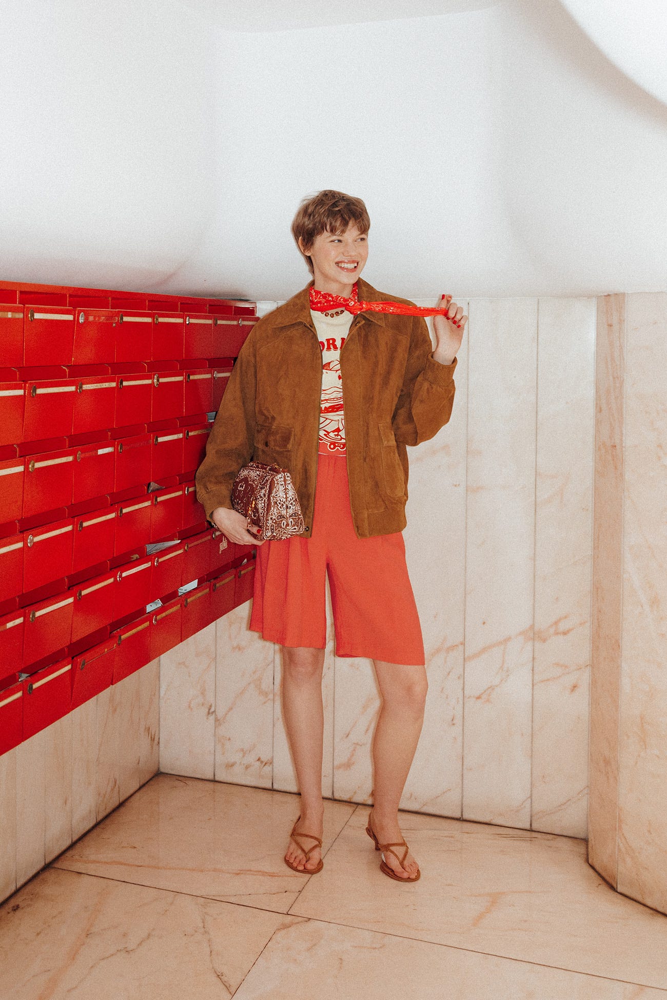 Blouson aviateur en cuir suédé