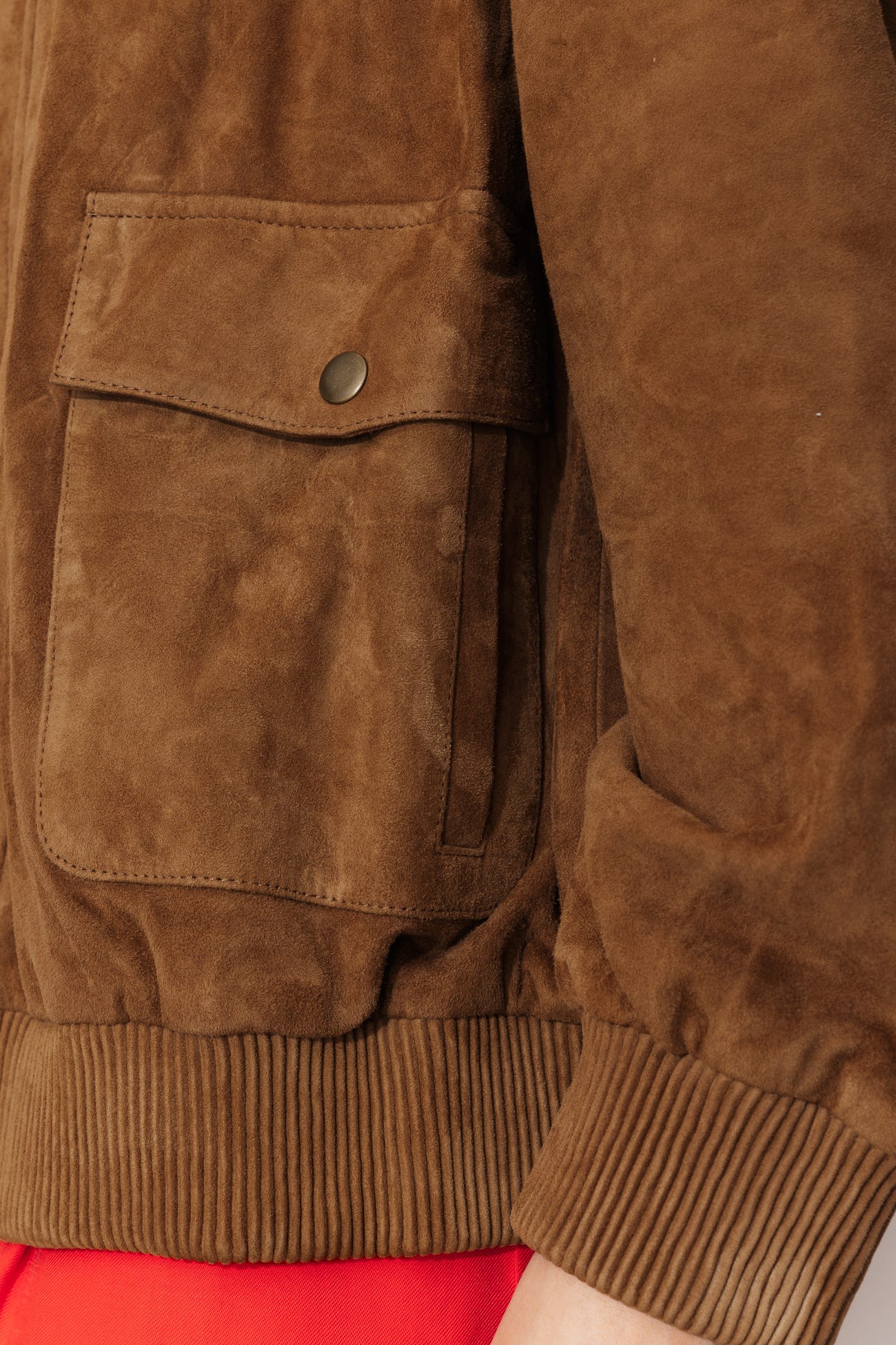 Blouson aviateur en cuir suédé