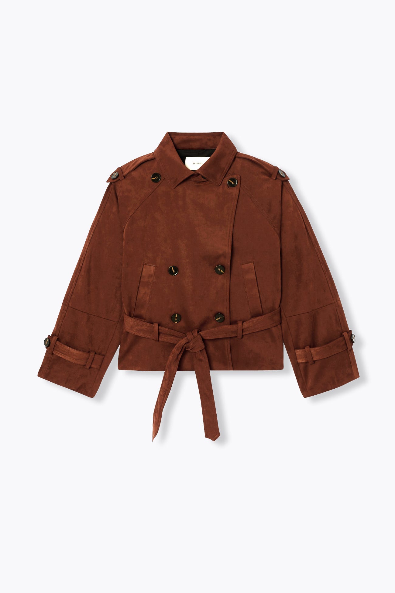Short trenchcoat in faux suede