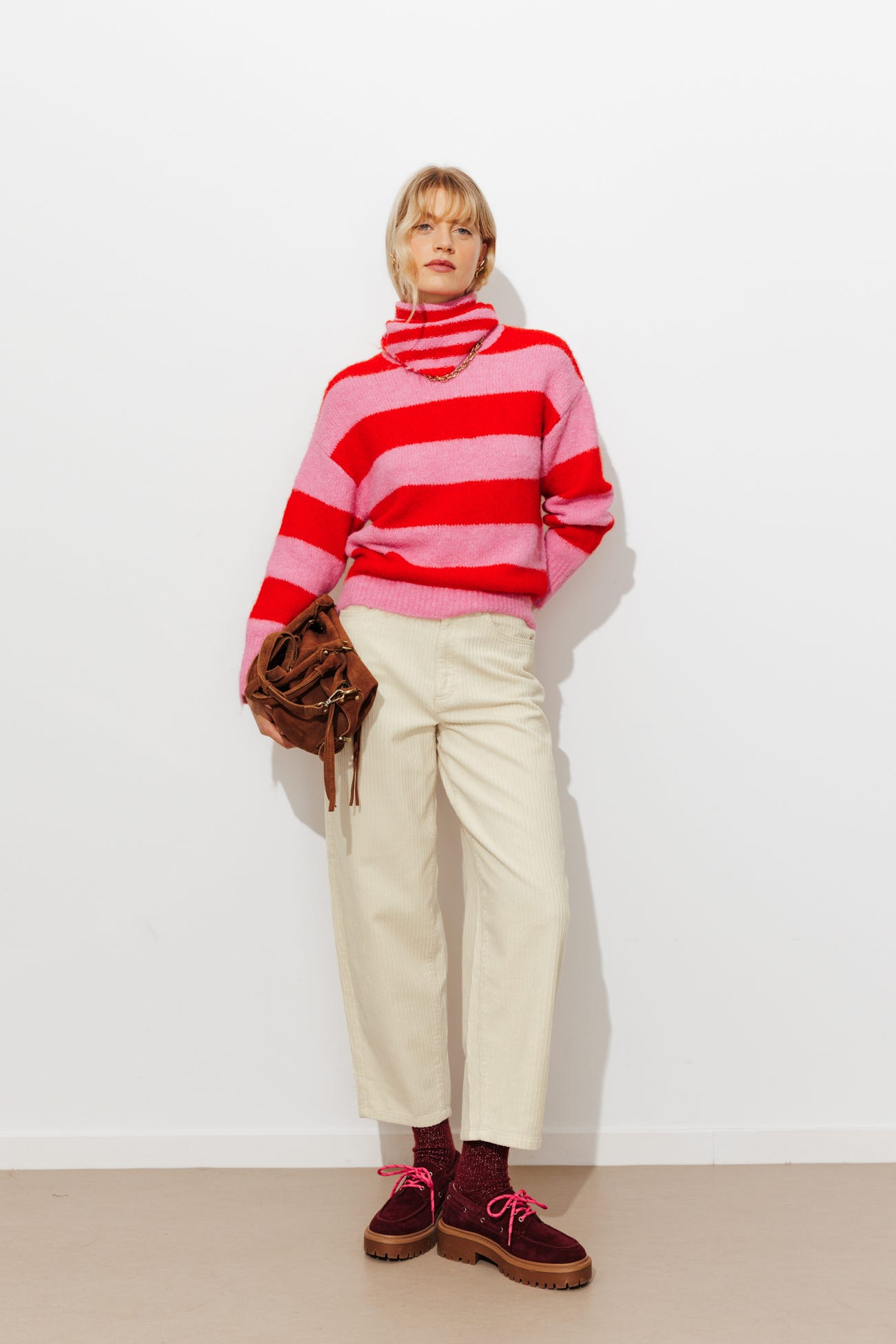 Pantalon barrel en velours