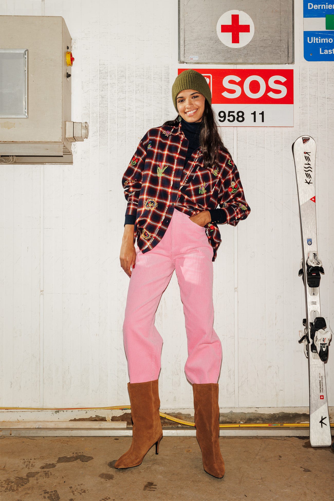 Pantalon barrel en velours