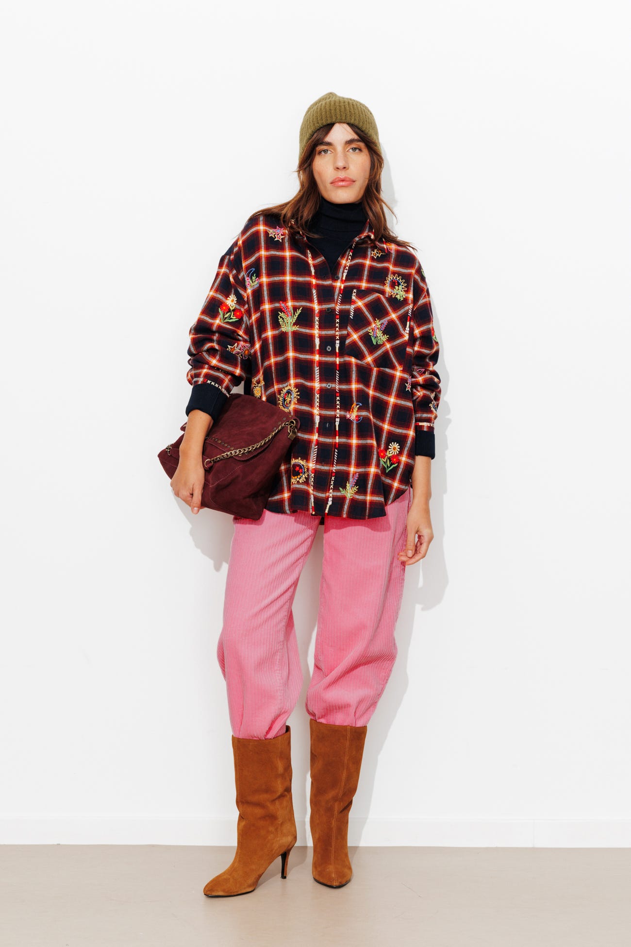 Pantaloni barrel in velluto