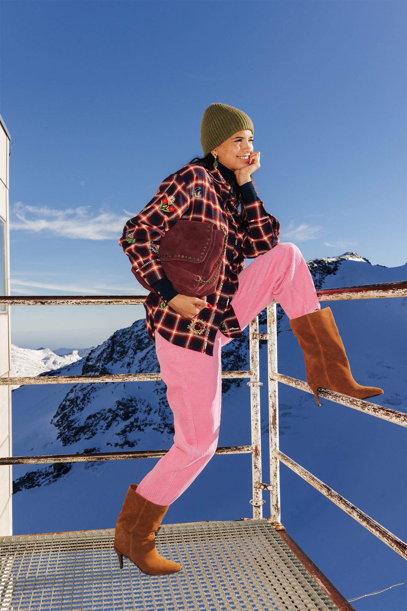 Pantalon barrel en velours