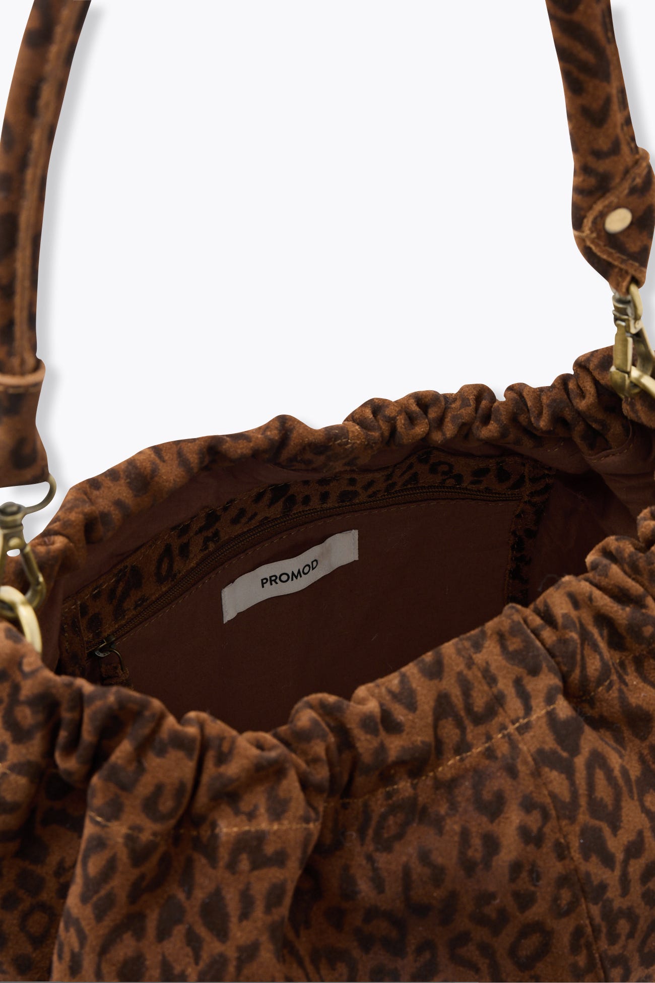 Sac léopard en cuir suédé