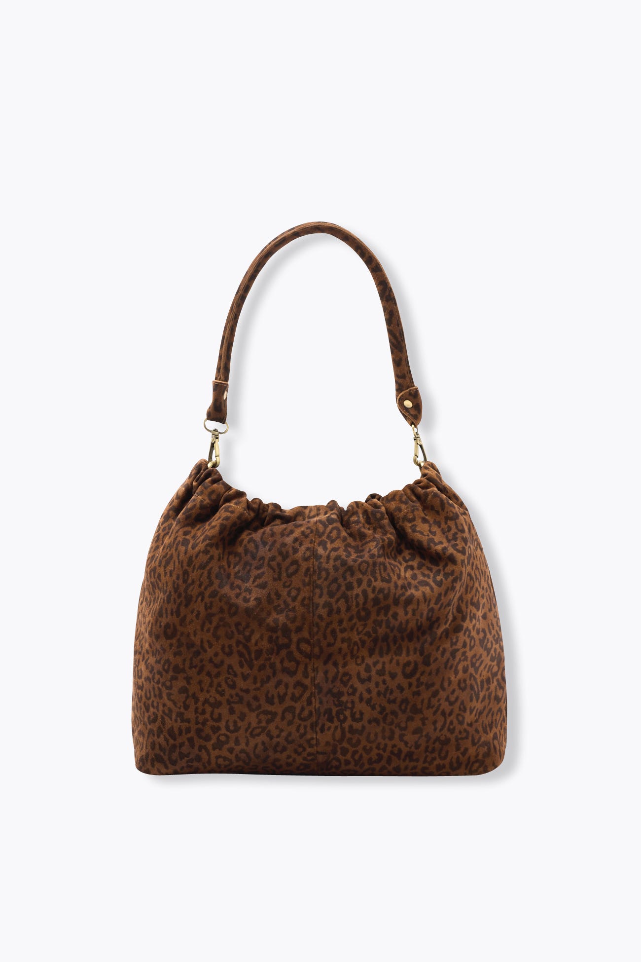 Sac léopard en cuir suédé