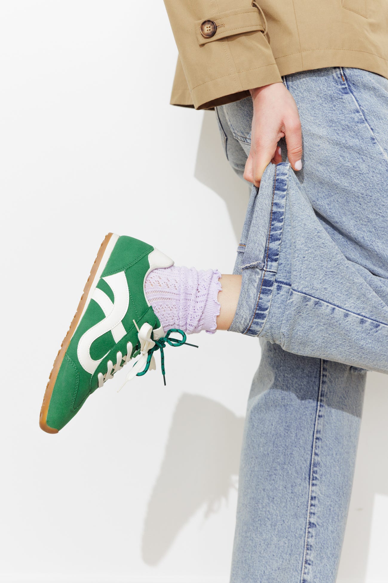 Nubuck effect trainers