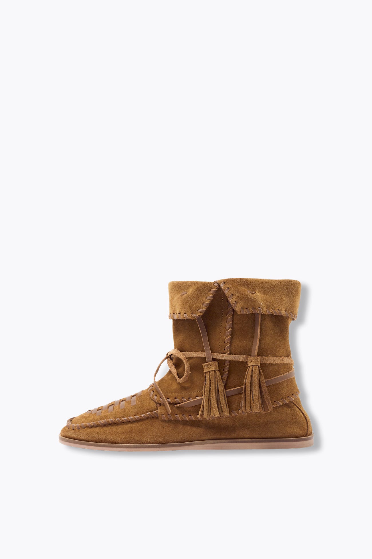 Suede leather flat boots