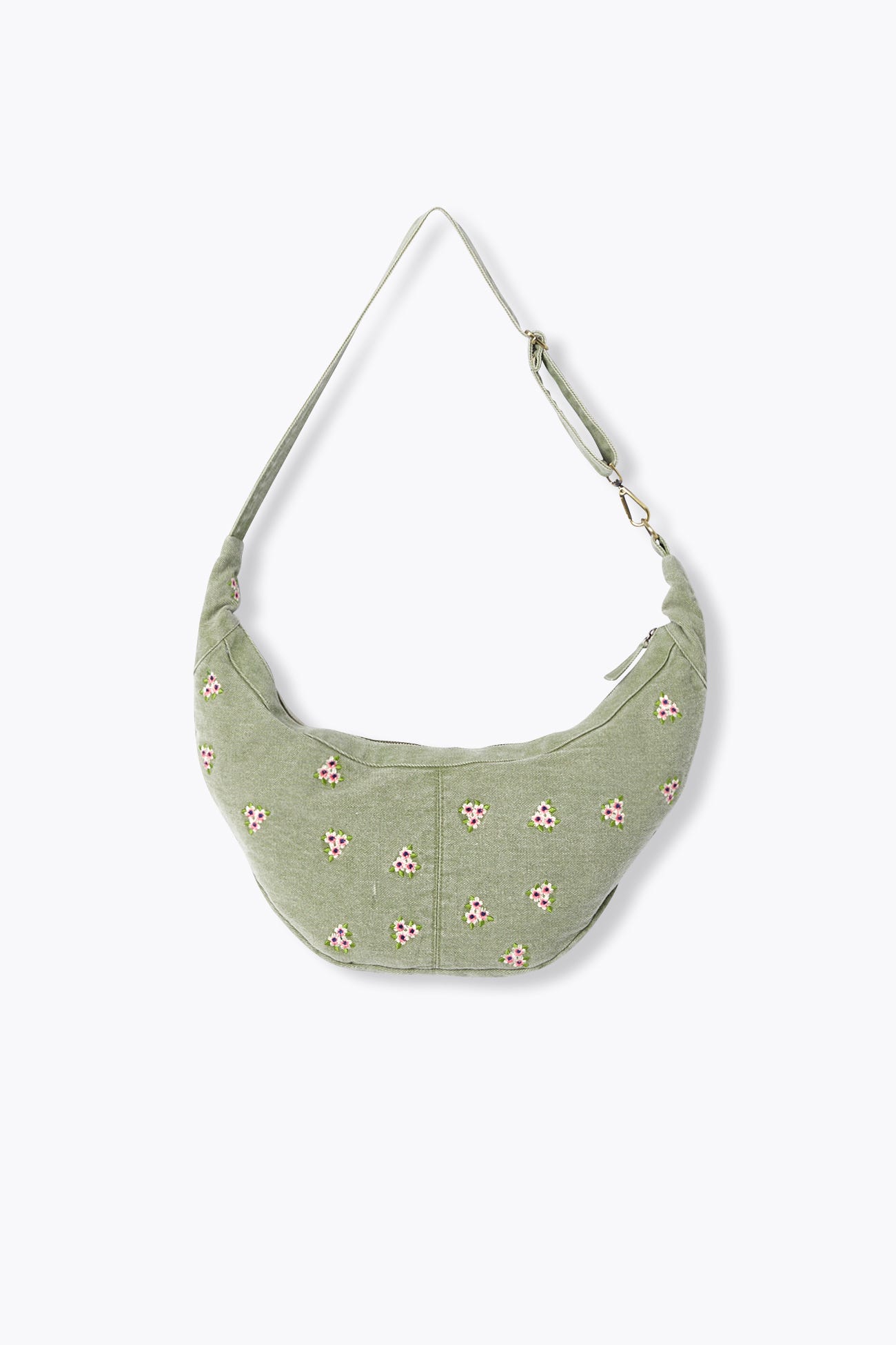 Sac croissant à fleurs brodées