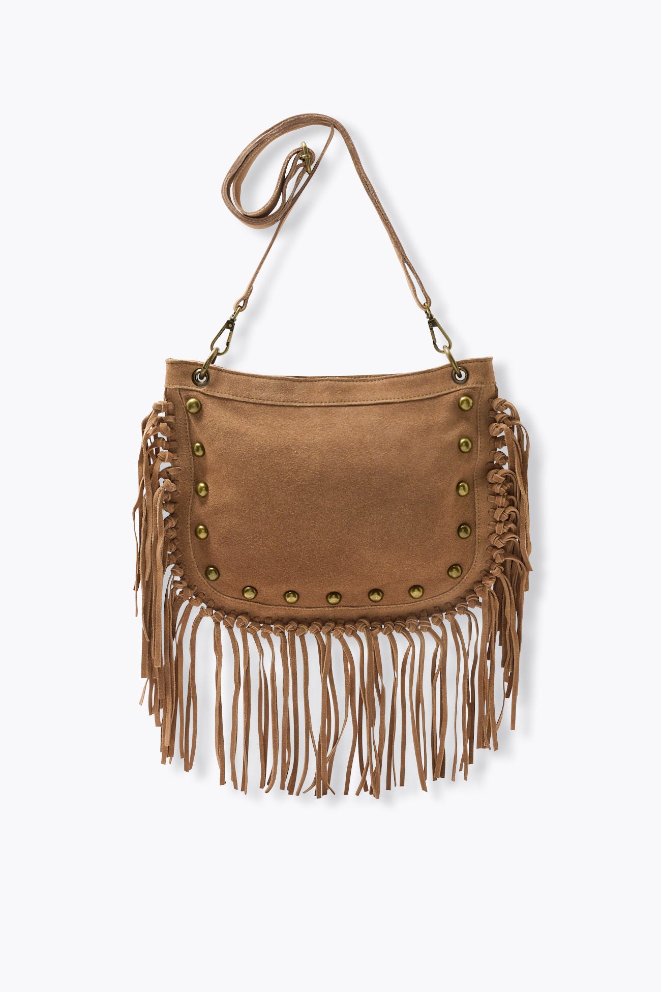 Leather fringed bag