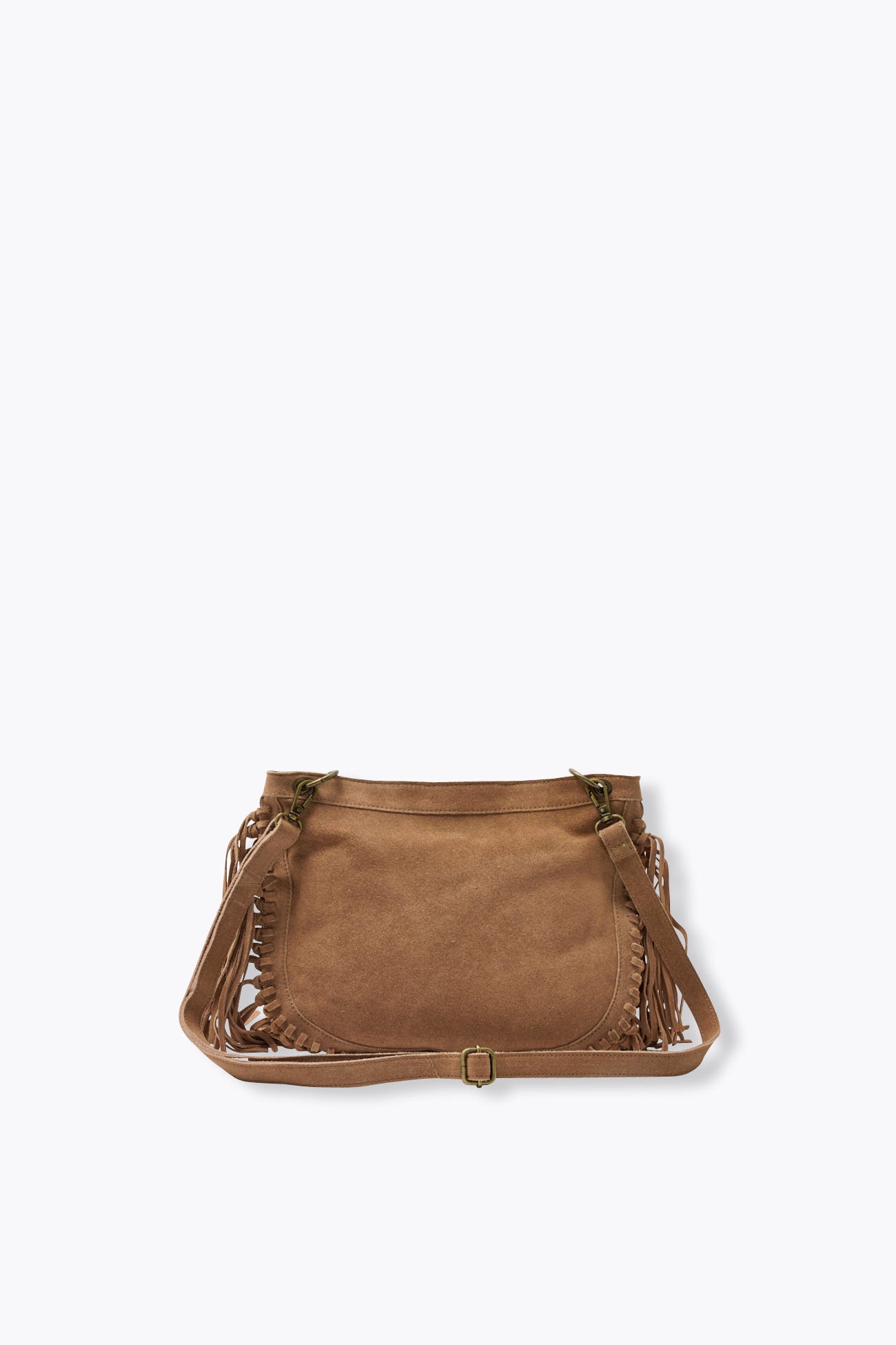 Leather fringed bag