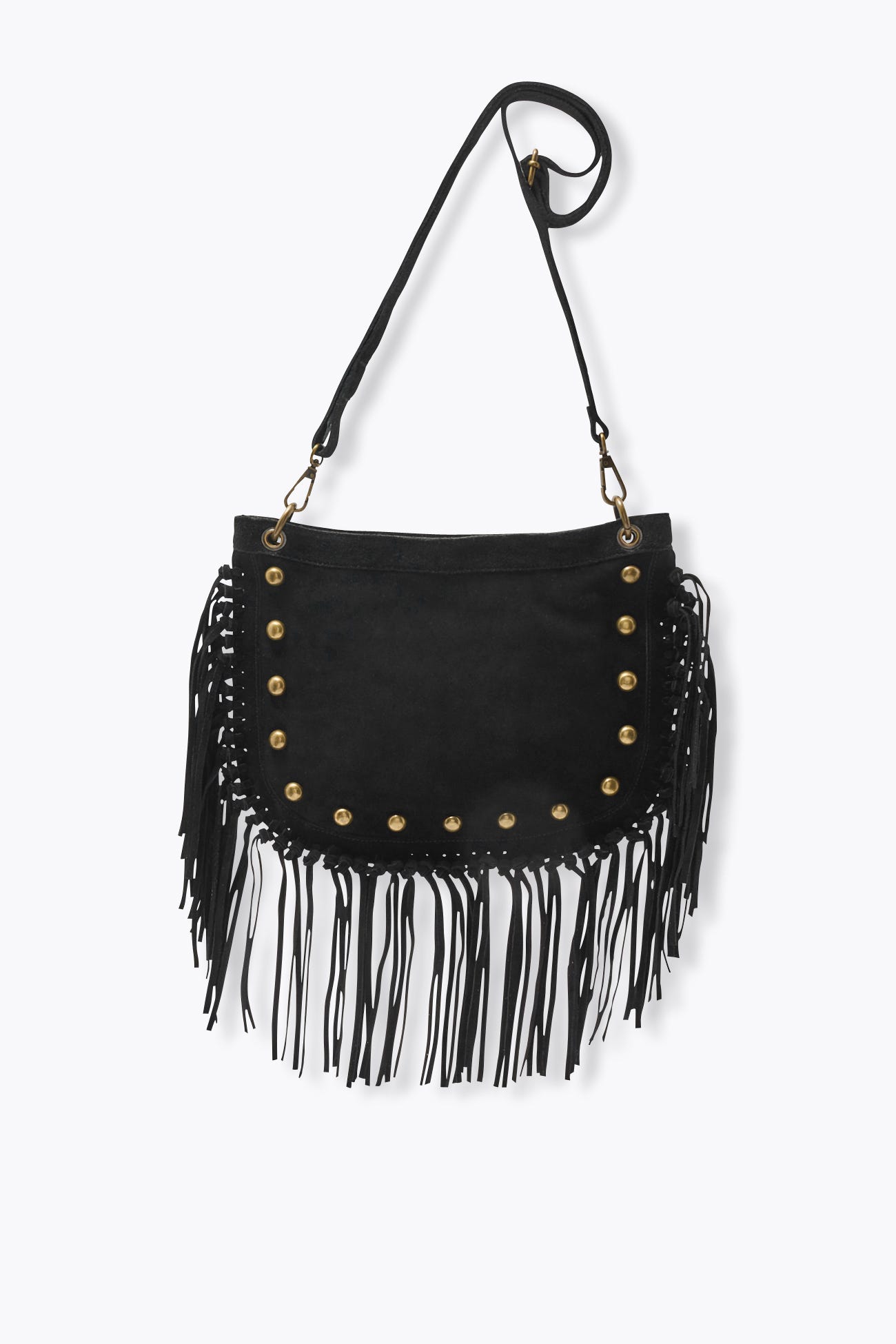 Leather fringed bag