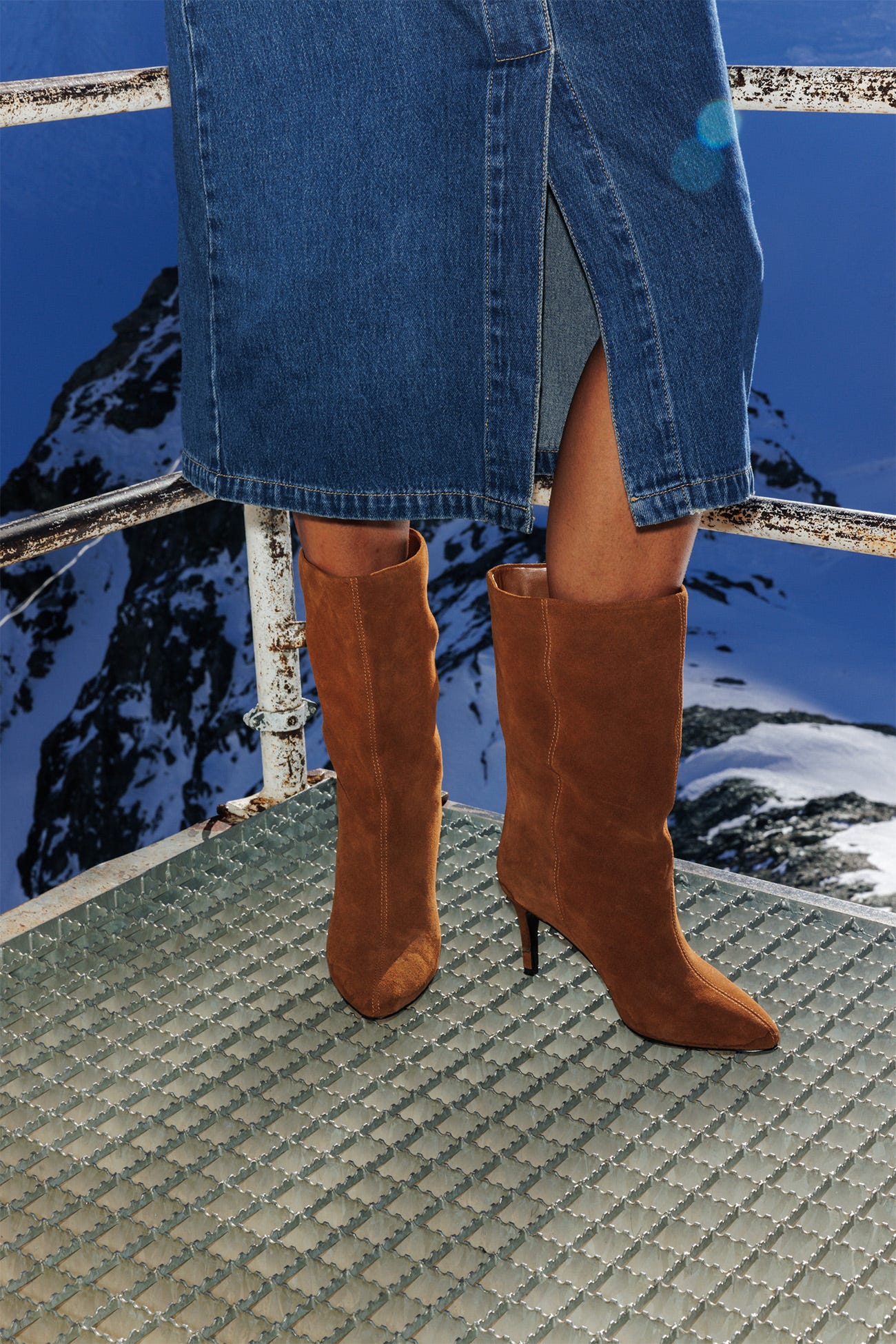 Lederstiefel mit Absatz