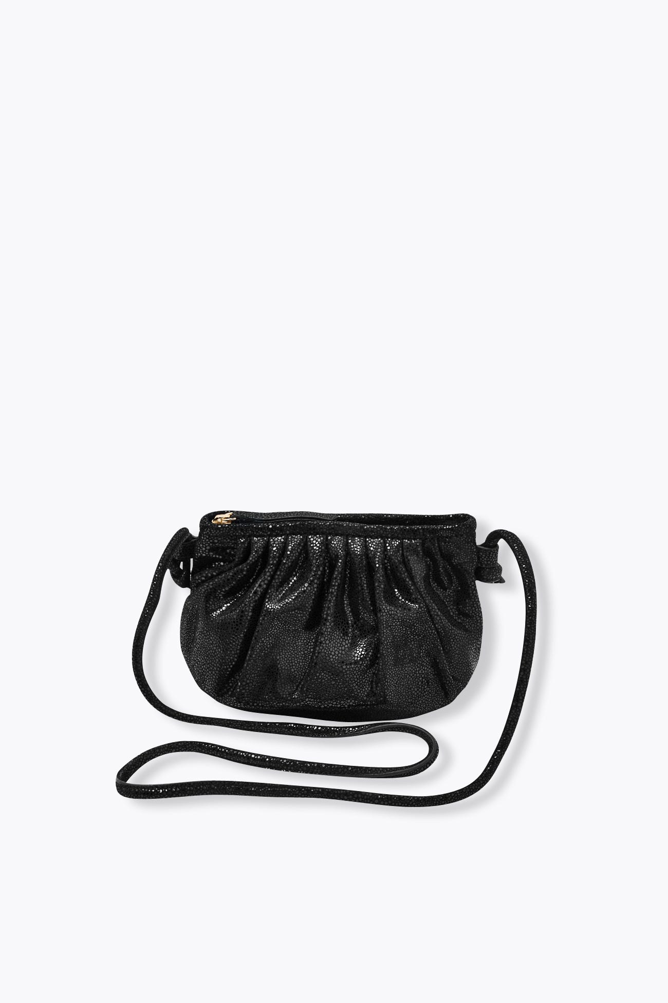 Glitzy leather pouch bag