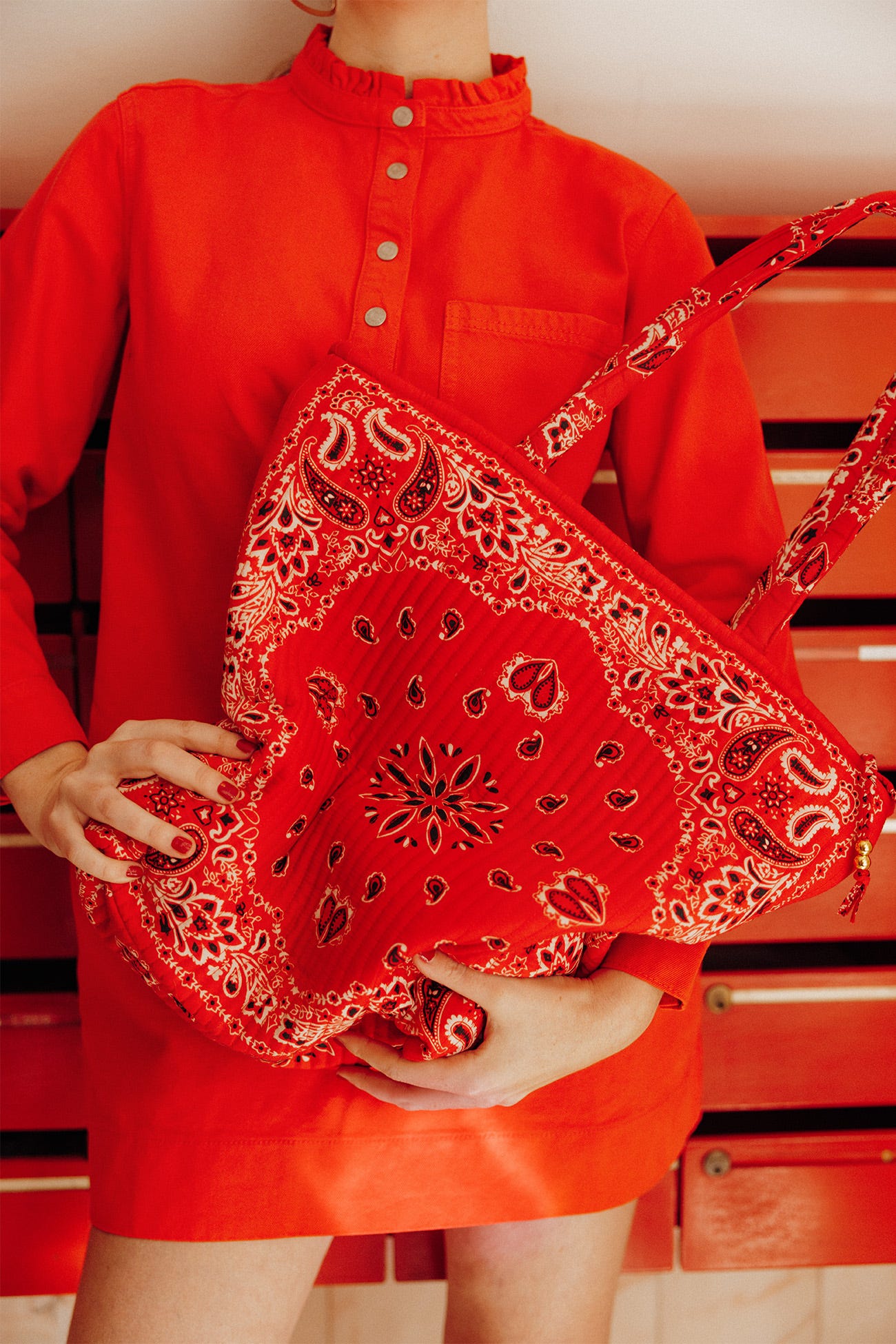 Tote bag matelassé bandana