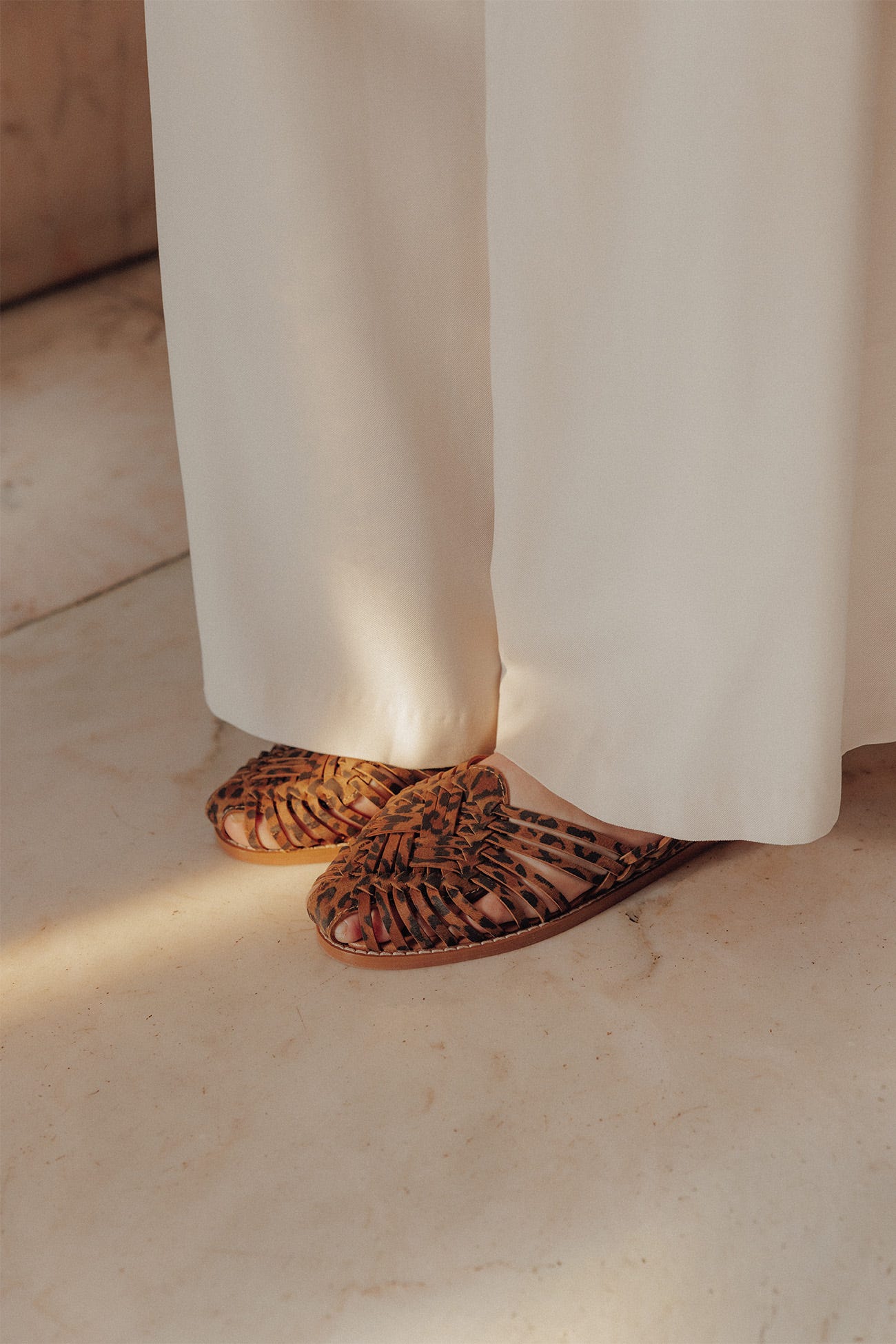 Mocassins en cuir léopard